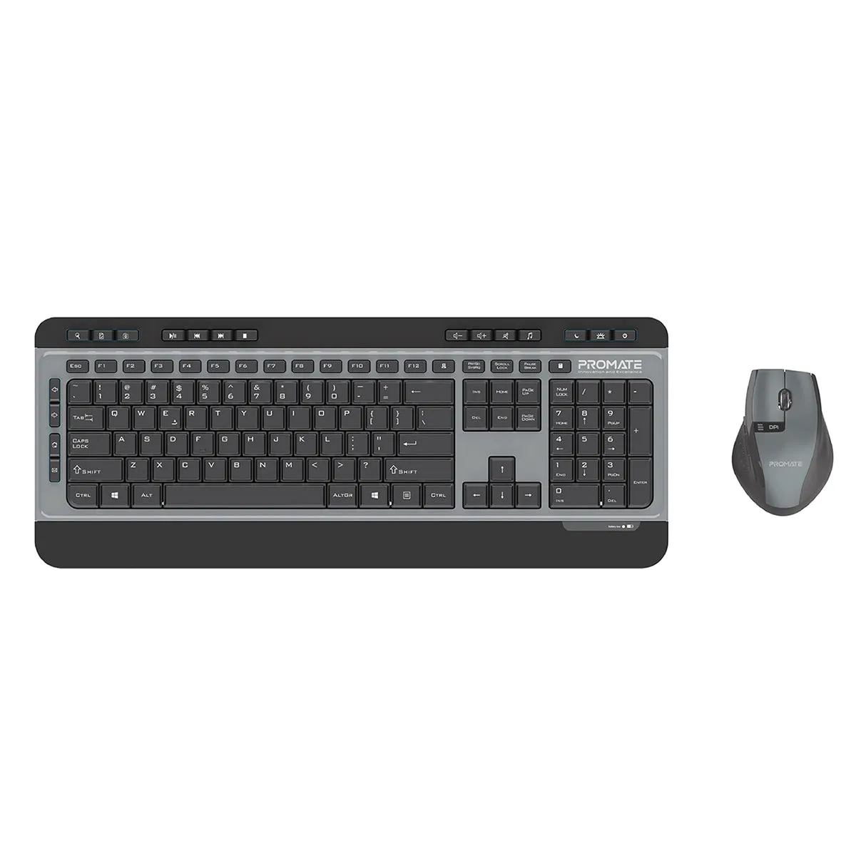 Sleek Wireless Multimedia Keyboard & Mouse Combo