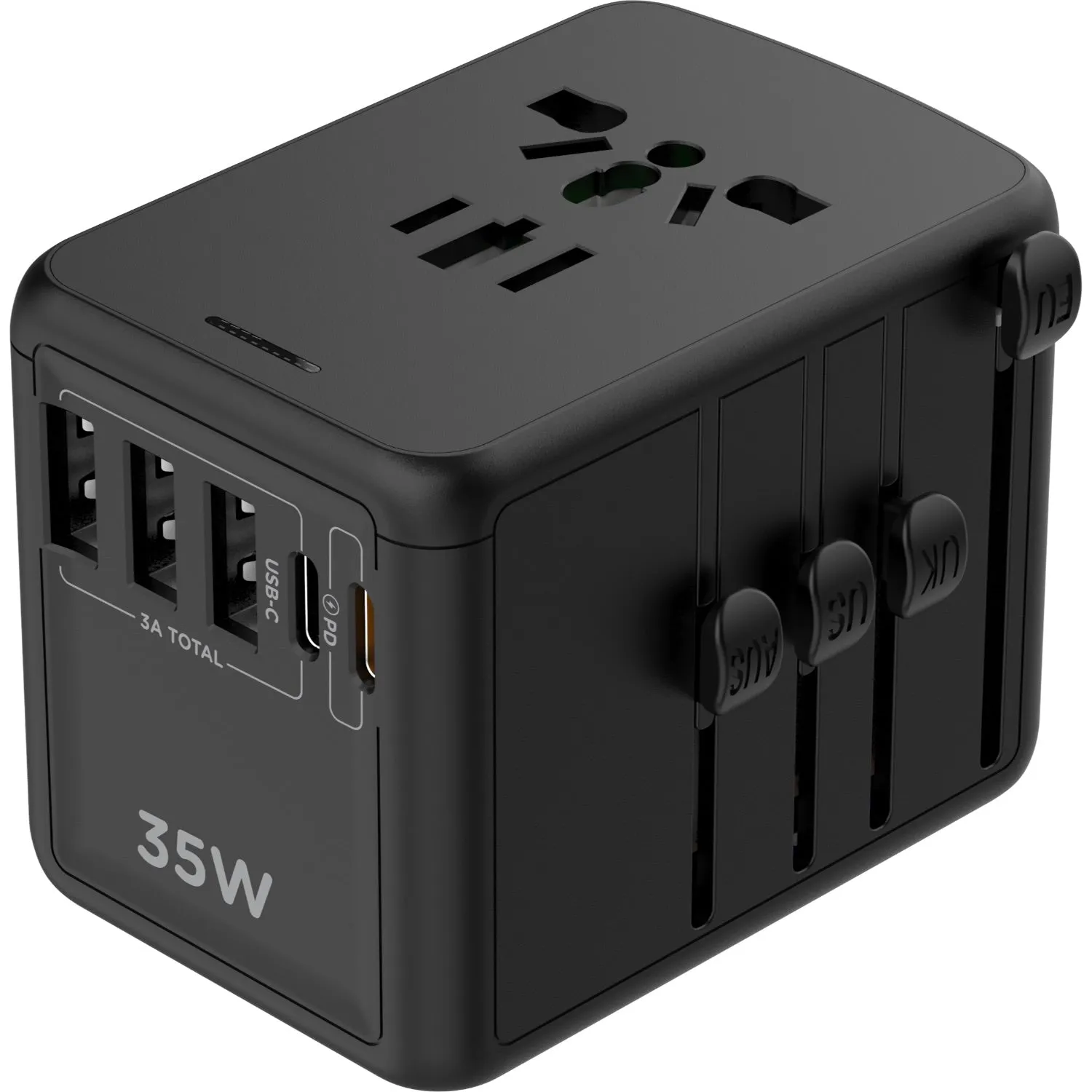 SNUG 5 Port Universal Travel Adapter - 35W - 5PDPORT-BK