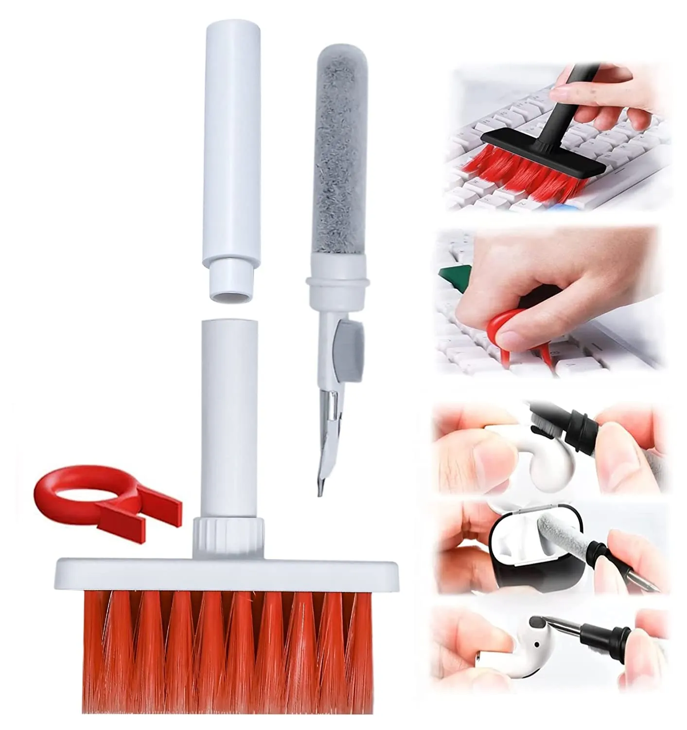 Soft Brush 5 In 1 Multi-function Cleaning Tools Kit For Keyboard Earphone Cleaner Soft High-density Brush Set