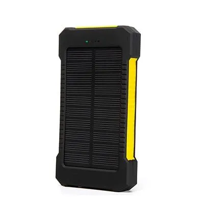 Solar Power Bank 10000mah Dual USB Li-Polymer Solar Battery Charger Waterproof - Travel With a compass LED light