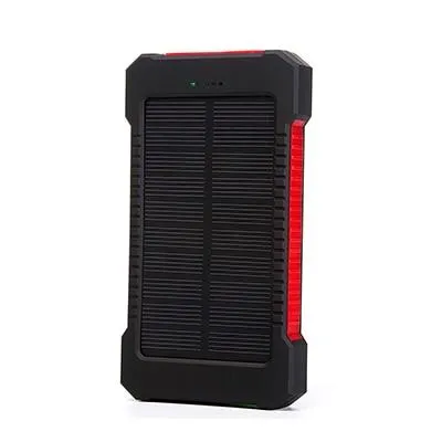 Solar Power Bank 10000mah Dual USB Li-Polymer Solar Battery Charger Waterproof - Travel With a compass LED light