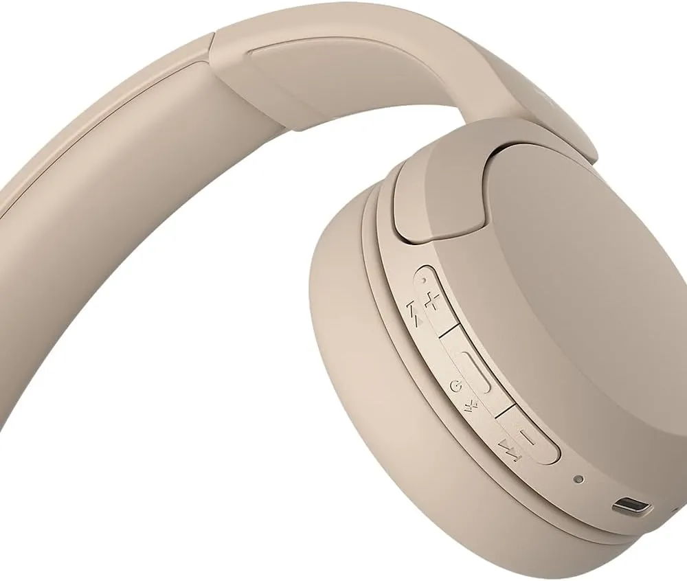 Sony WH-CH520 Wireless Bluetooth On-Ear Headphones - 50 Hours Battery, Quick Charge, Beige