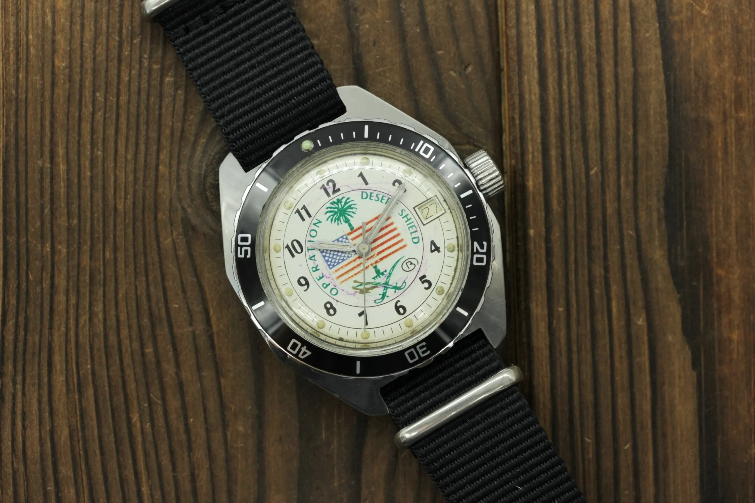 Soviet military Vostok 2409A Amphibian diver watch, anti-magnetic, Operation Desert Storm wristwatch