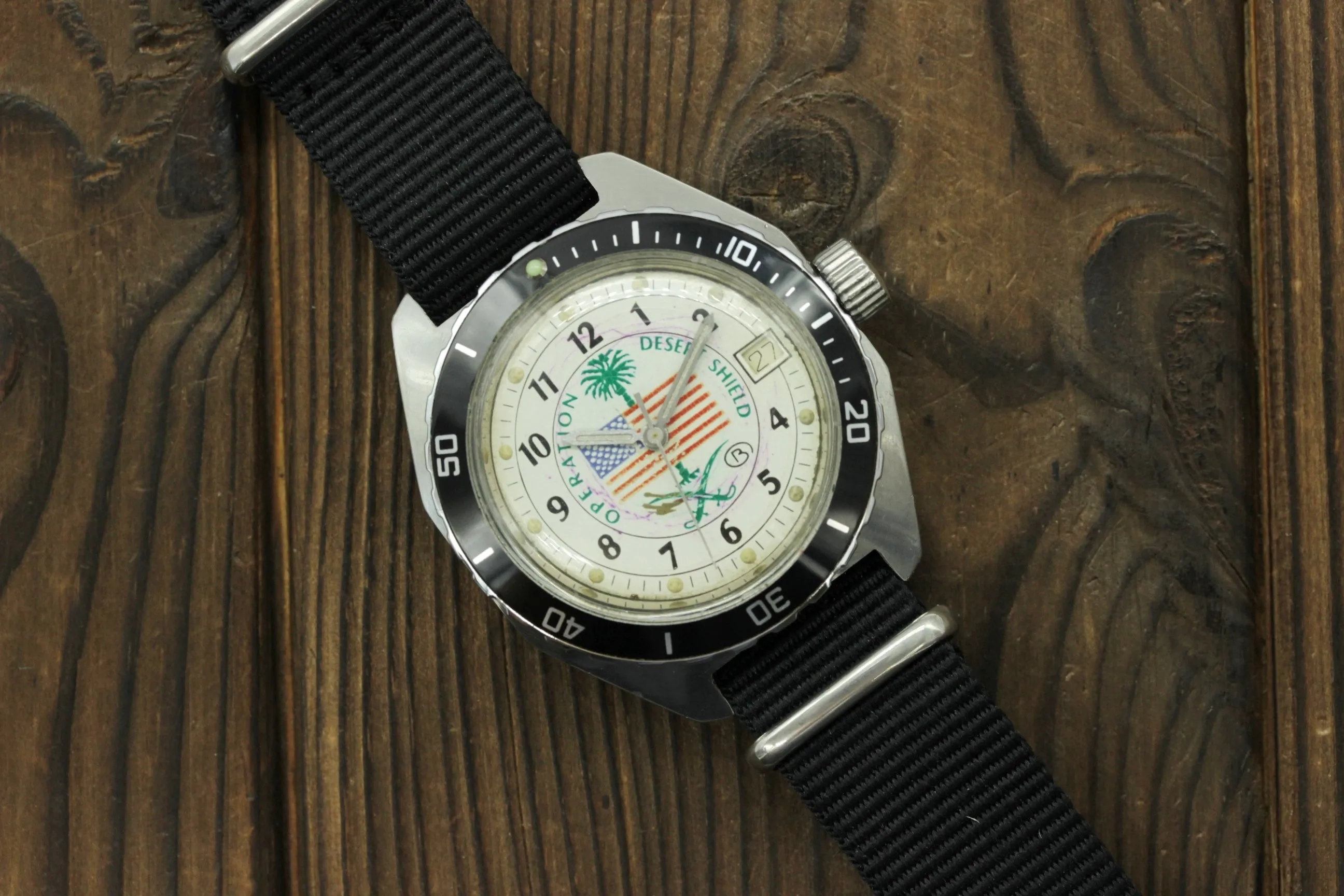 Soviet military Vostok 2409A Amphibian diver watch, anti-magnetic, Operation Desert Storm wristwatch