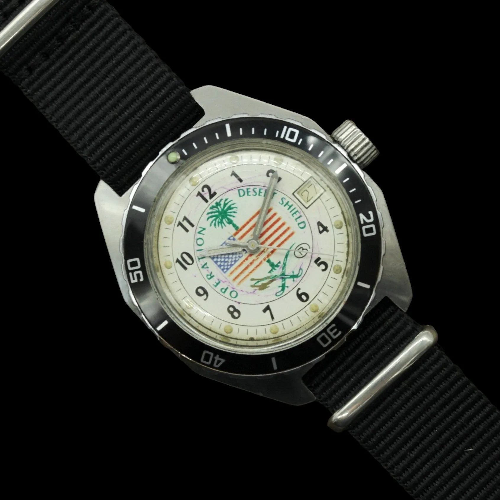 Soviet military Vostok 2409A Amphibian diver watch, anti-magnetic, Operation Desert Storm wristwatch