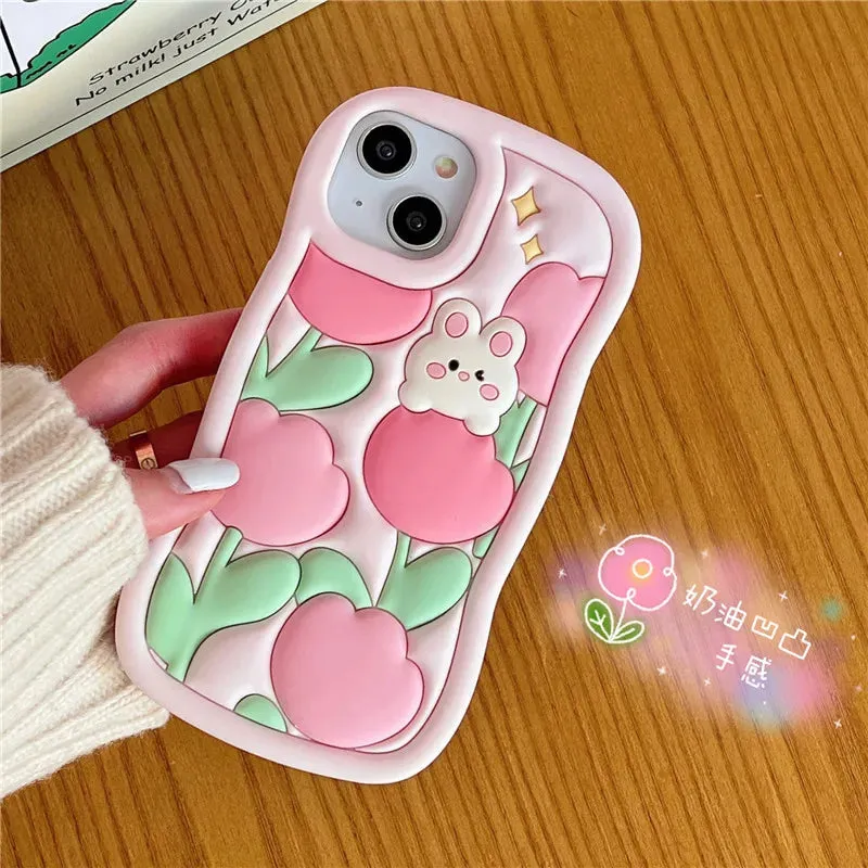 Spring Tulip Bunny iPhone Case