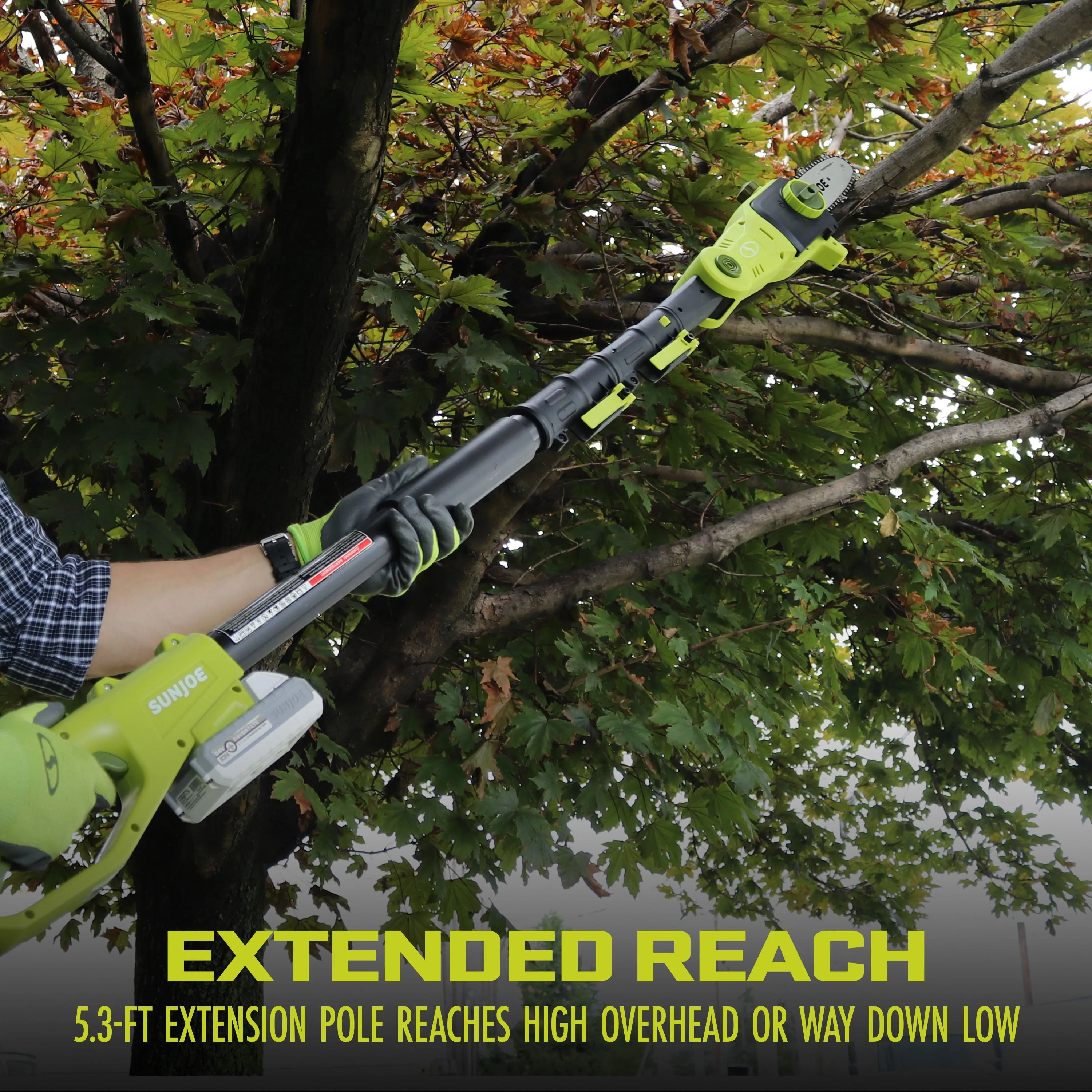 Sun Joe GTS4001C 24-Volt* 3-in-1 Yard Care Solution | Hedge Trimmer | Pole Saw | Leaf Blower | W/ 2.0-Ah Battery   Charger