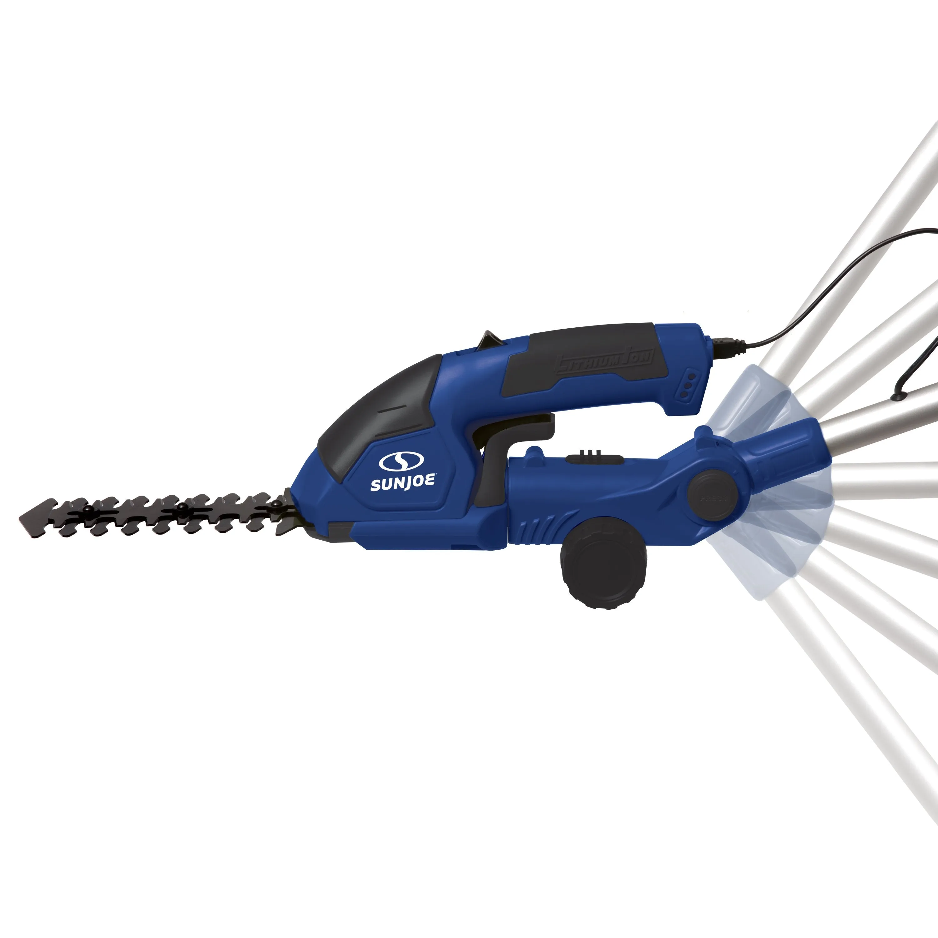 Sun Joe HJ605CC-SJB 2-in-1 Cordless Telescoping Grass Trimmer | 7.2 Volt (Blue)