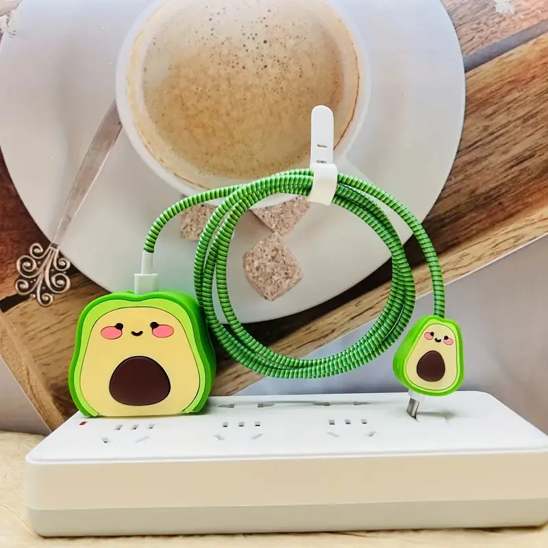 Super Cute Avocado Silicon Apple iPhone Charger Case