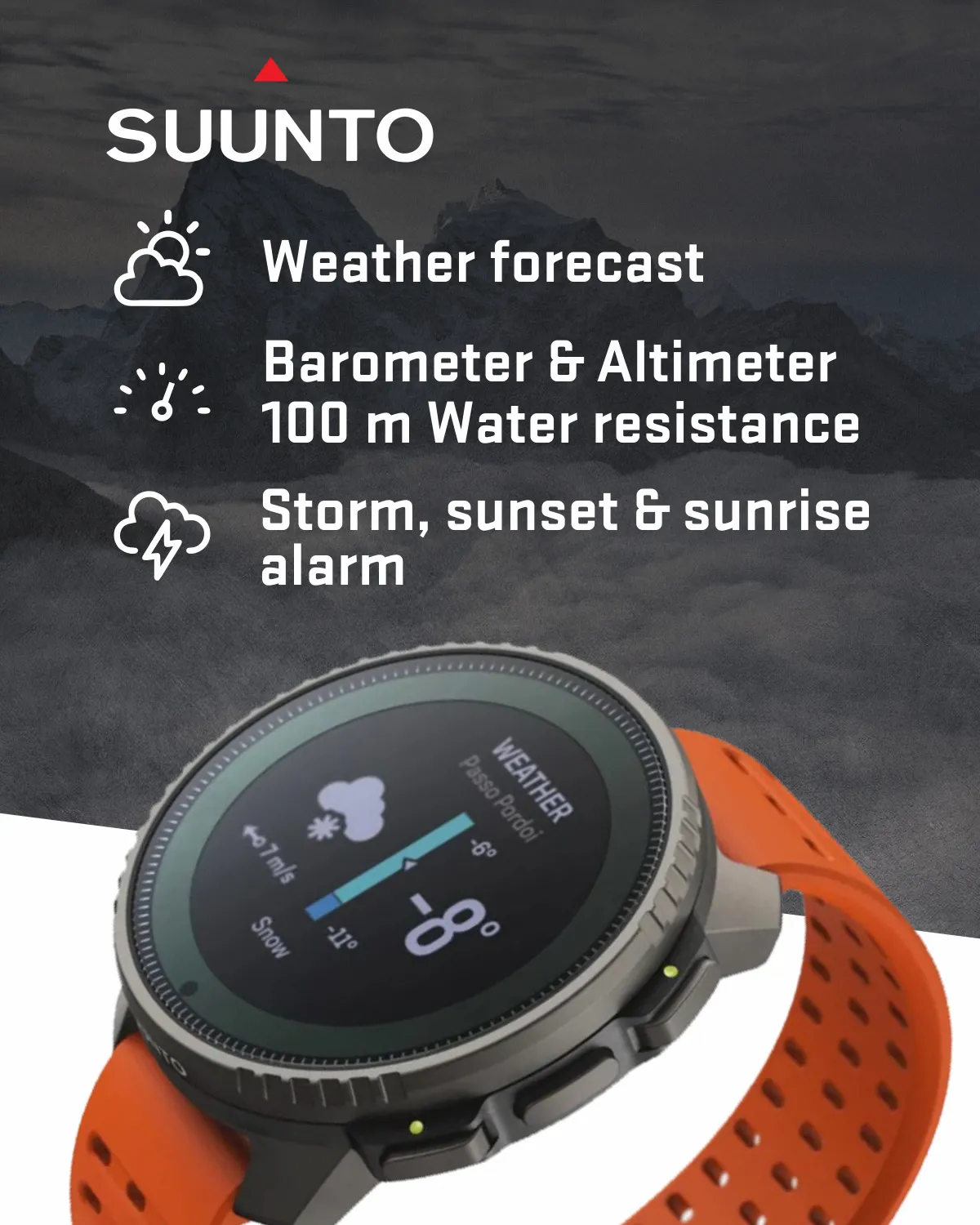 Suunto Vertical Adventure GPS Watch, All Black, Large Screen, Offline Maps with Wearable4U Power Bank SQ Bundle