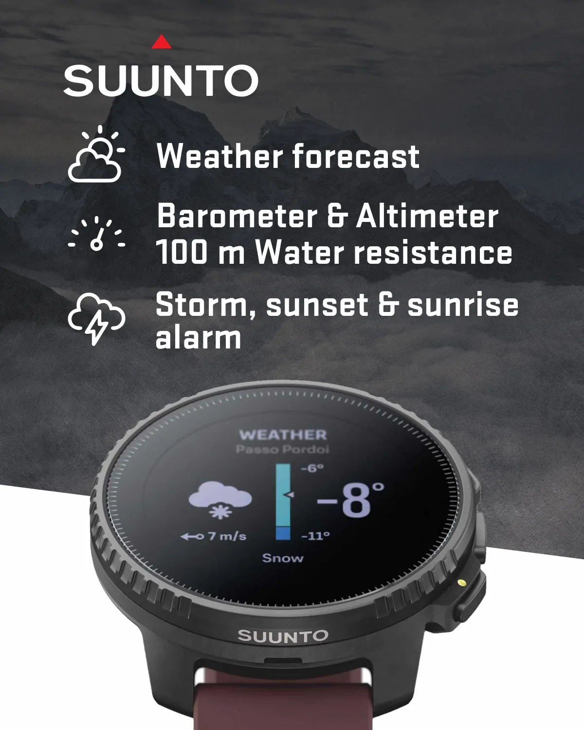 Suunto Vertical Adventure GPS Watch, All Black, Large Screen, Offline Maps with Wearable4U Power Bank SQ Bundle