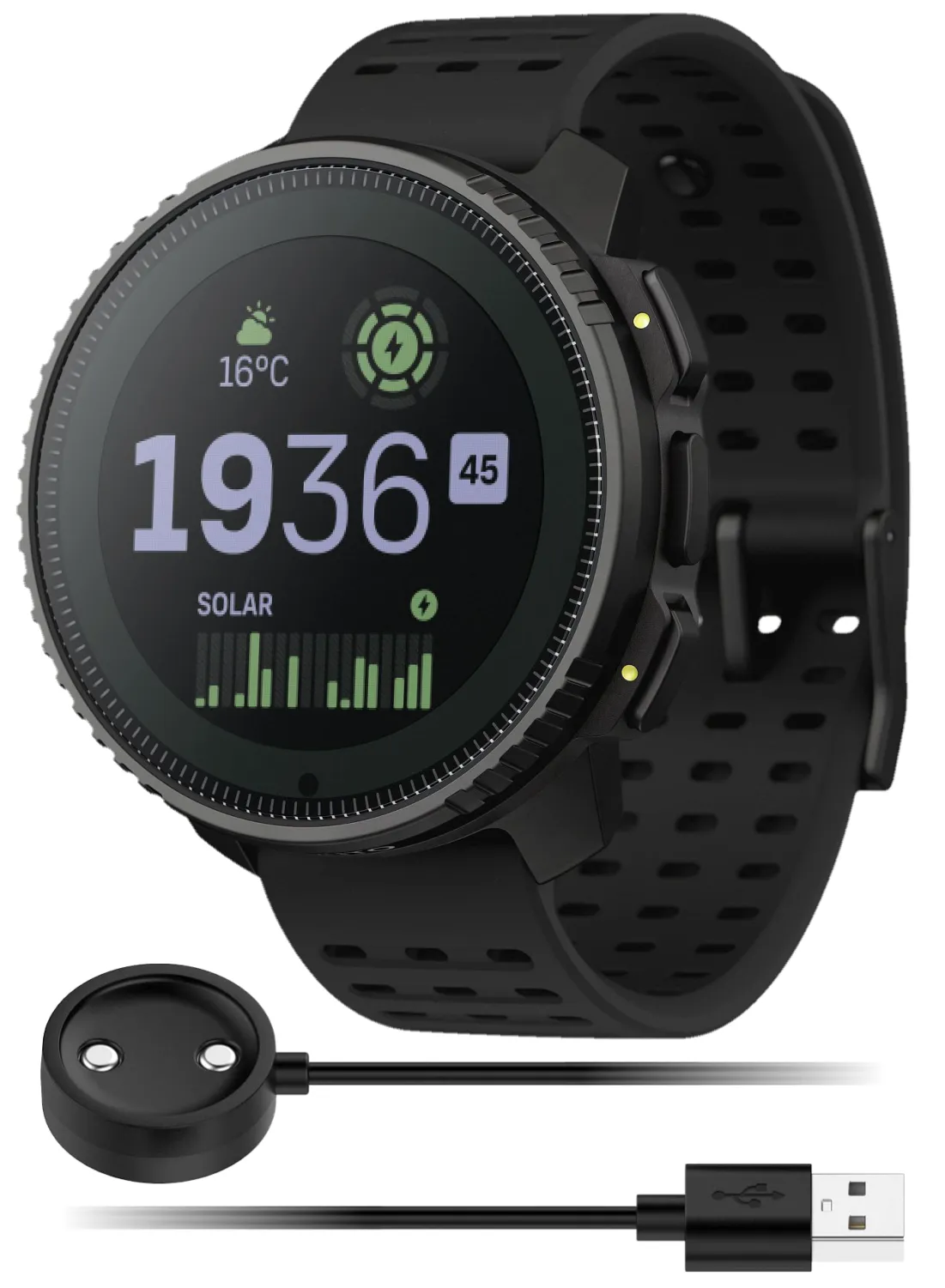 Suunto Vertical Adventure GPS Watch, All Black, Large Screen, Offline Maps with Wearable4U Power Bank SQ Bundle