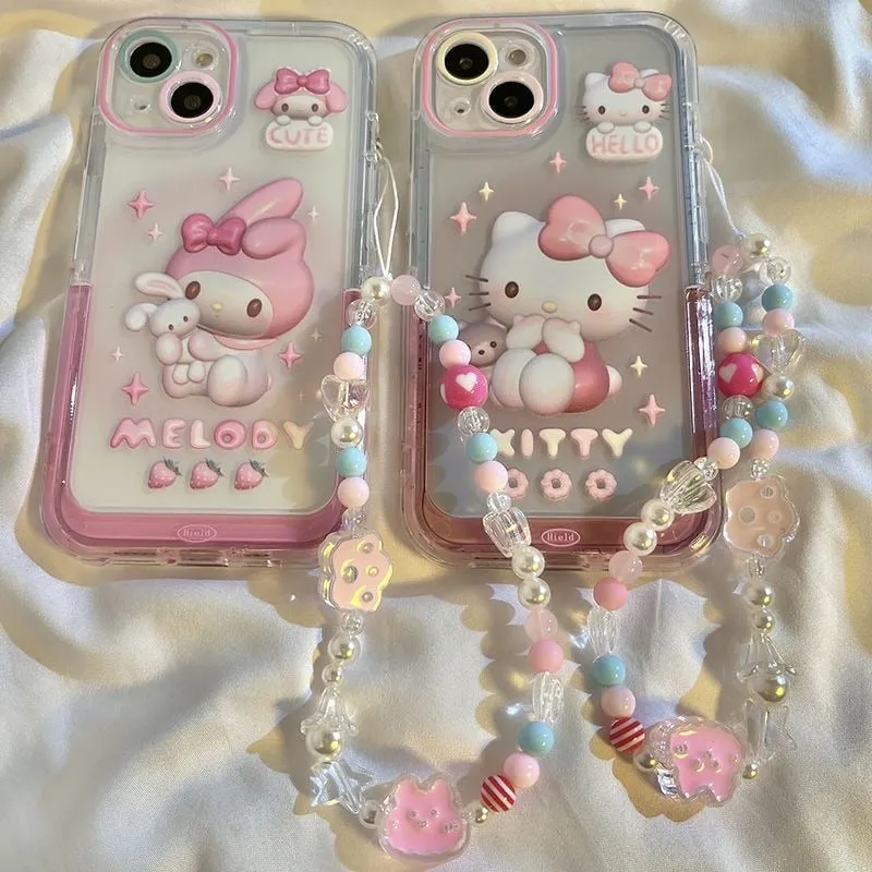 Sweet Kitty and Melo iPhone Case with Holder