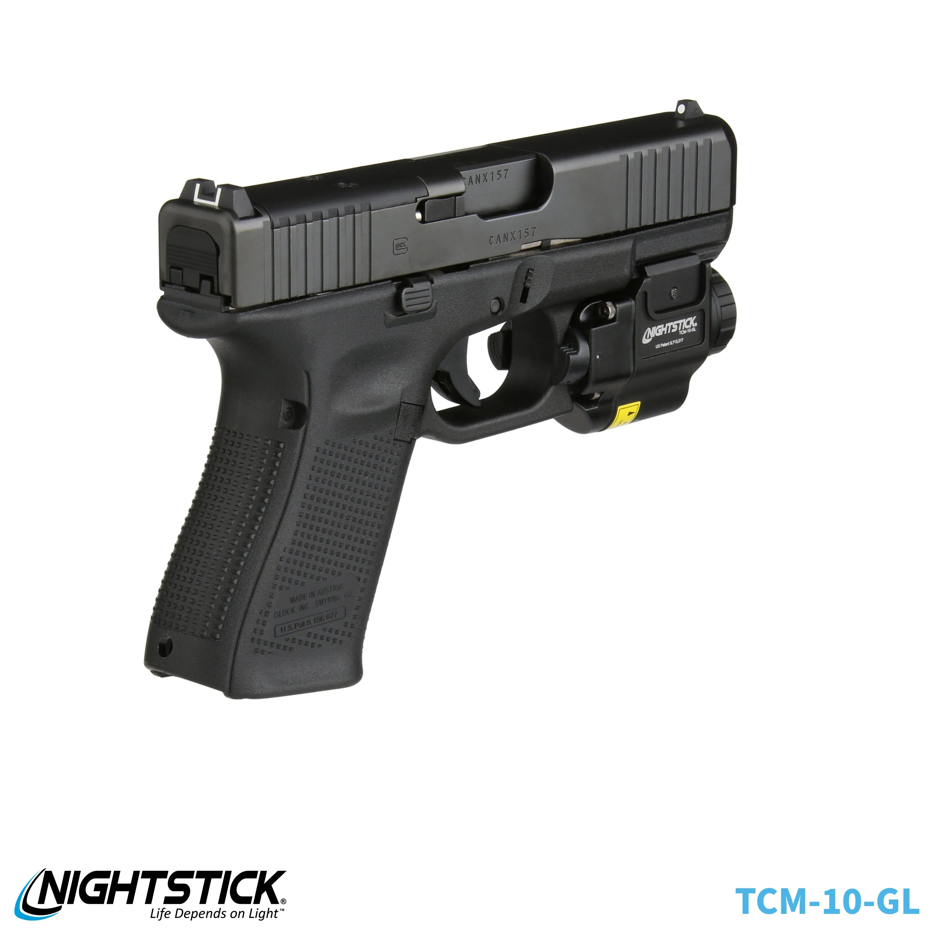 TCM-10-GL: Compact Weapon-Mounted Light w/Green Laser