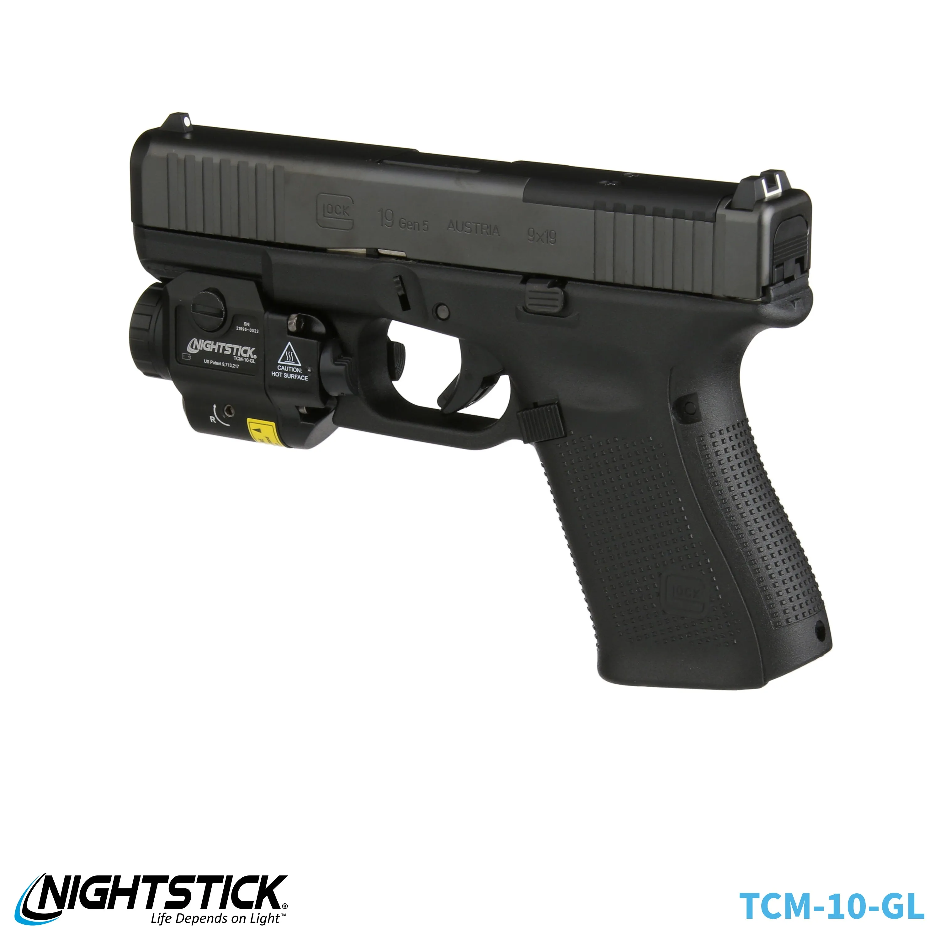 TCM-10-GL: Compact Weapon-Mounted Light w/Green Laser