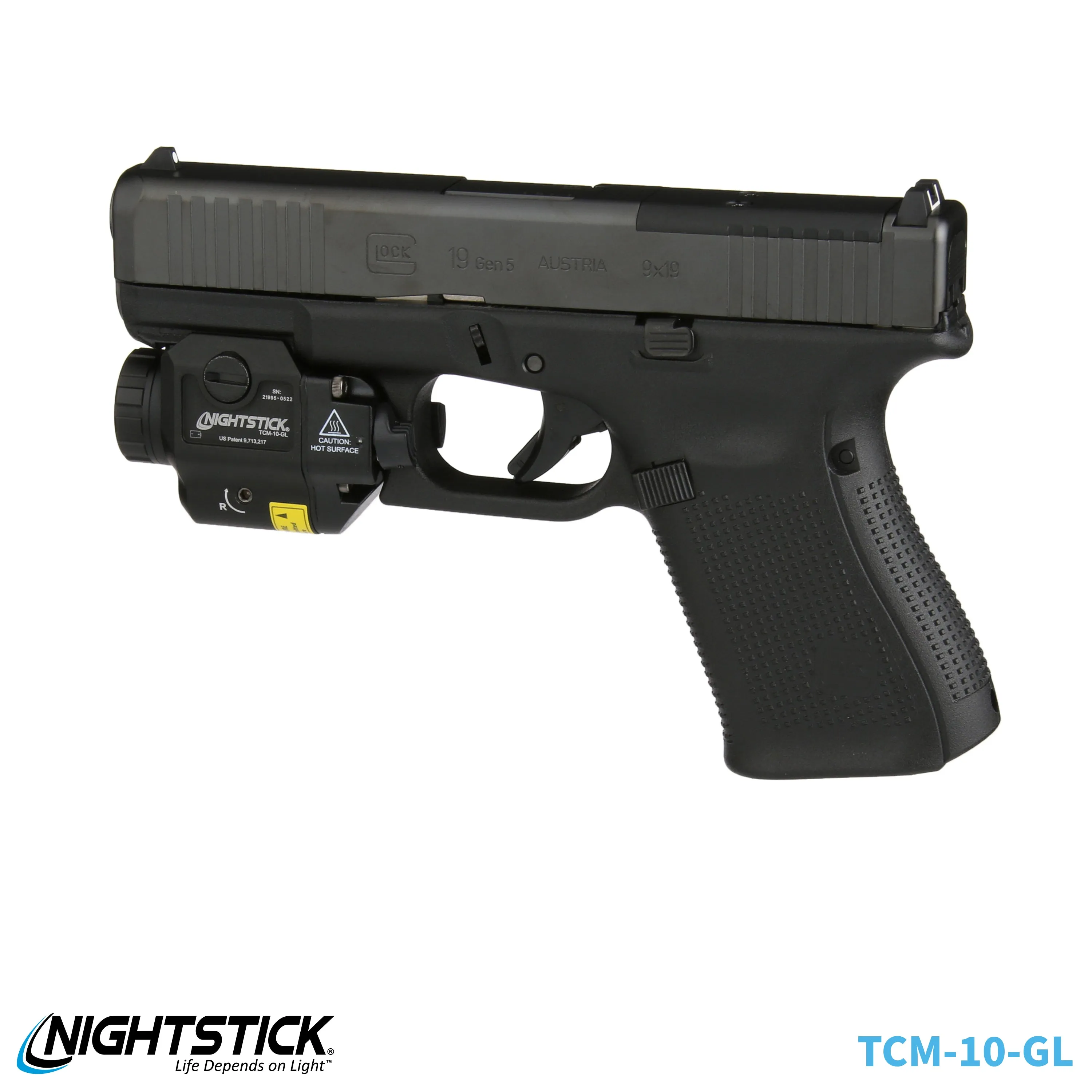 TCM-10-GL: Compact Weapon-Mounted Light w/Green Laser