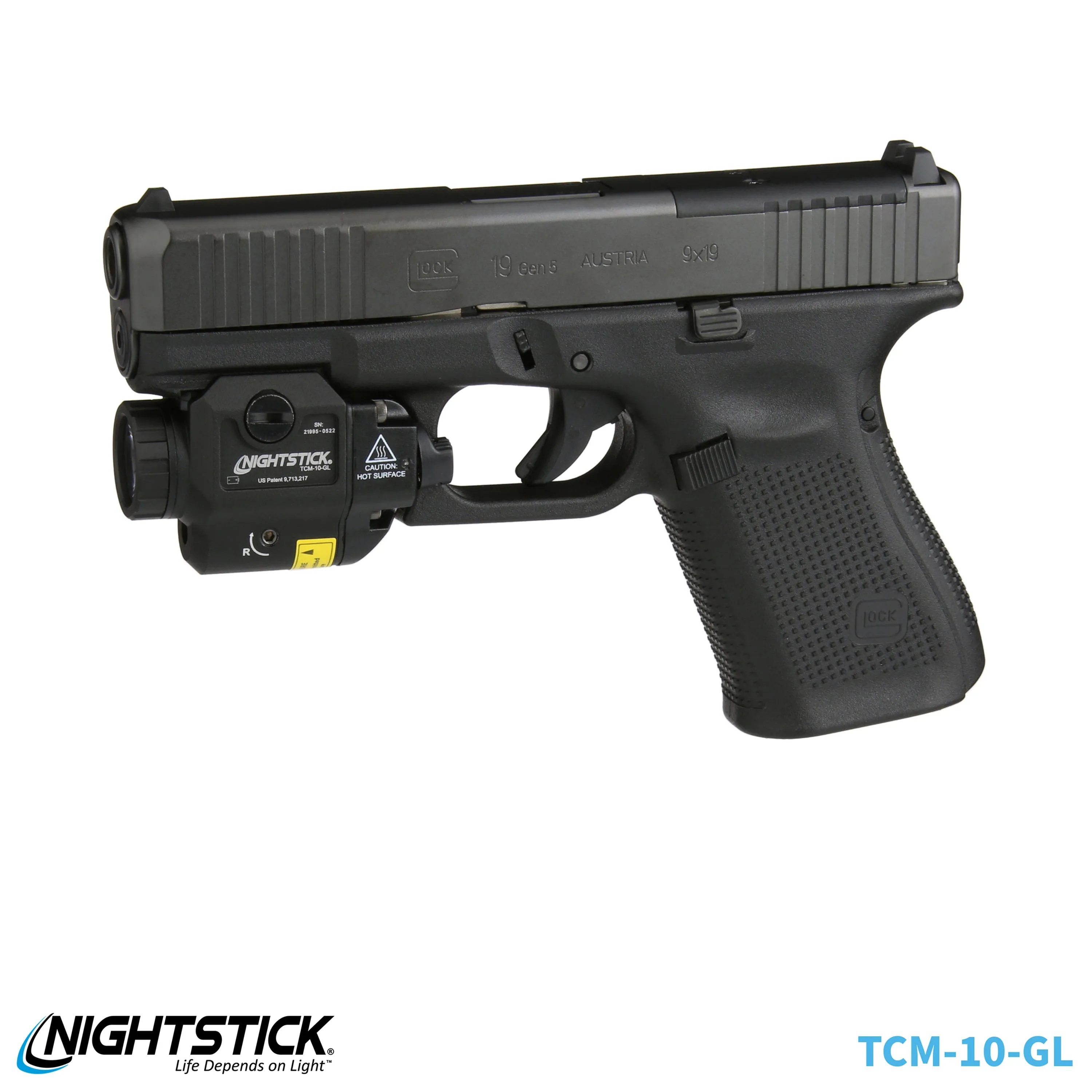 TCM-10-GL: Compact Weapon-Mounted Light w/Green Laser