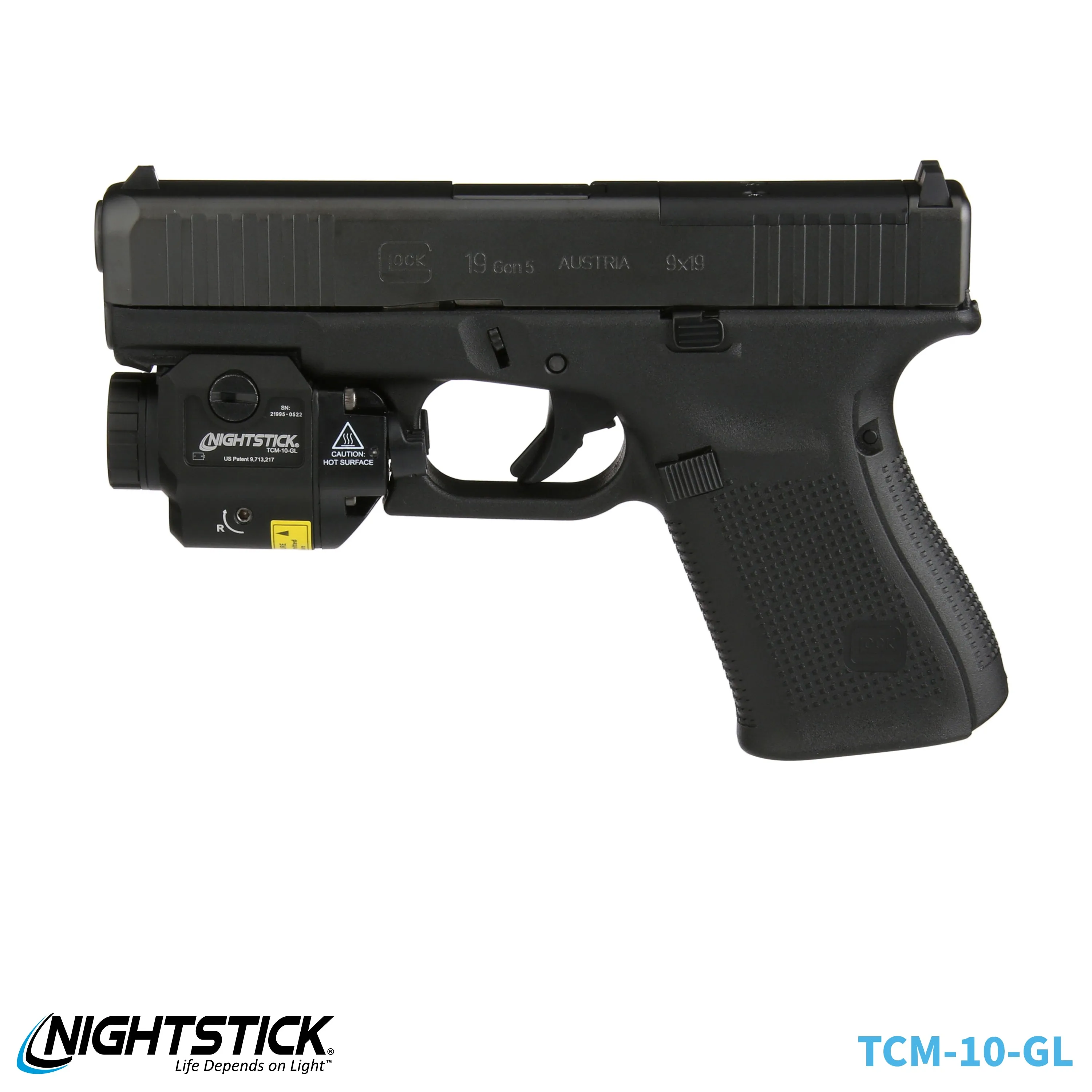 TCM-10-GL: Compact Weapon-Mounted Light w/Green Laser