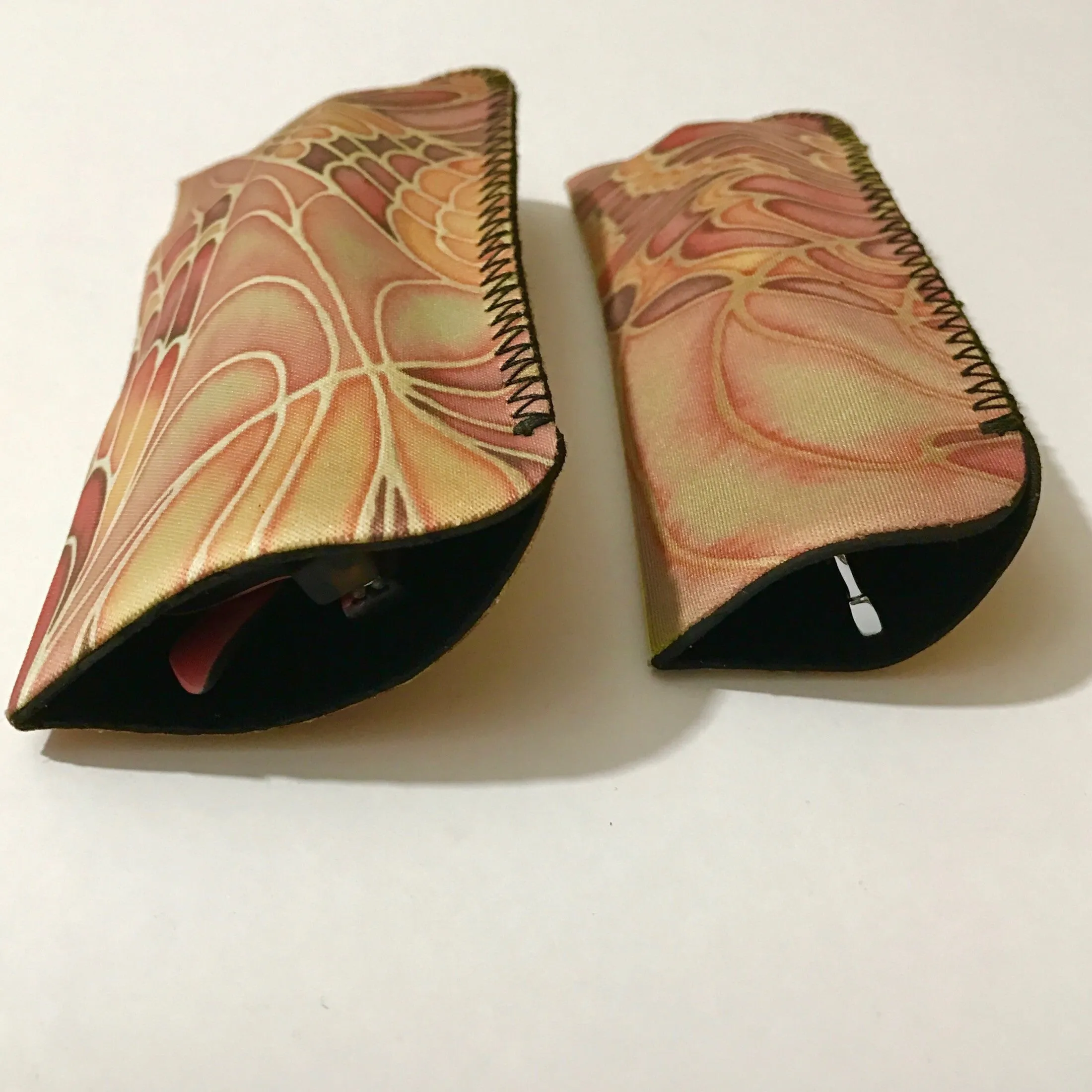 Terracotta Butterfly glasses case - slip-on padded glasses cover - reading or large glasses cover