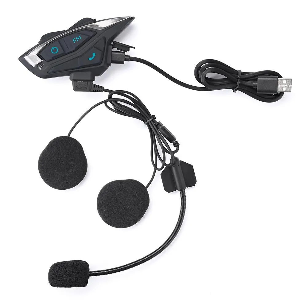 TheLAShop Motorcycle Helmet Bluetooth Headset Intercom FM Radio 2 Riders