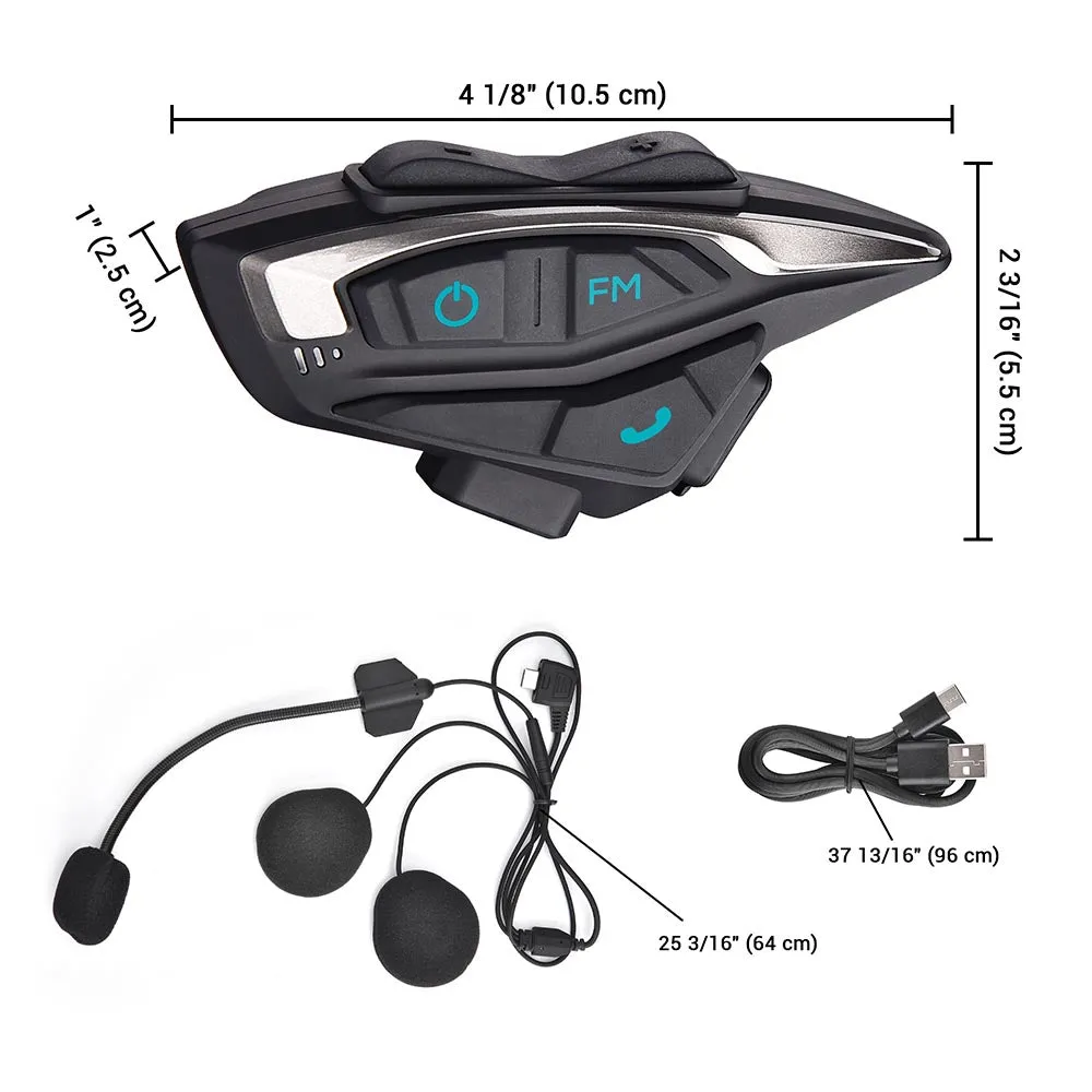 TheLAShop Motorcycle Helmet Bluetooth Headset Intercom FM Radio 2 Riders