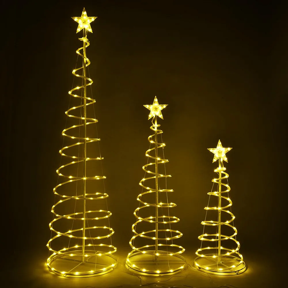 TheLAShop Set(3) LED Spiral Christmas Trees USB Powered