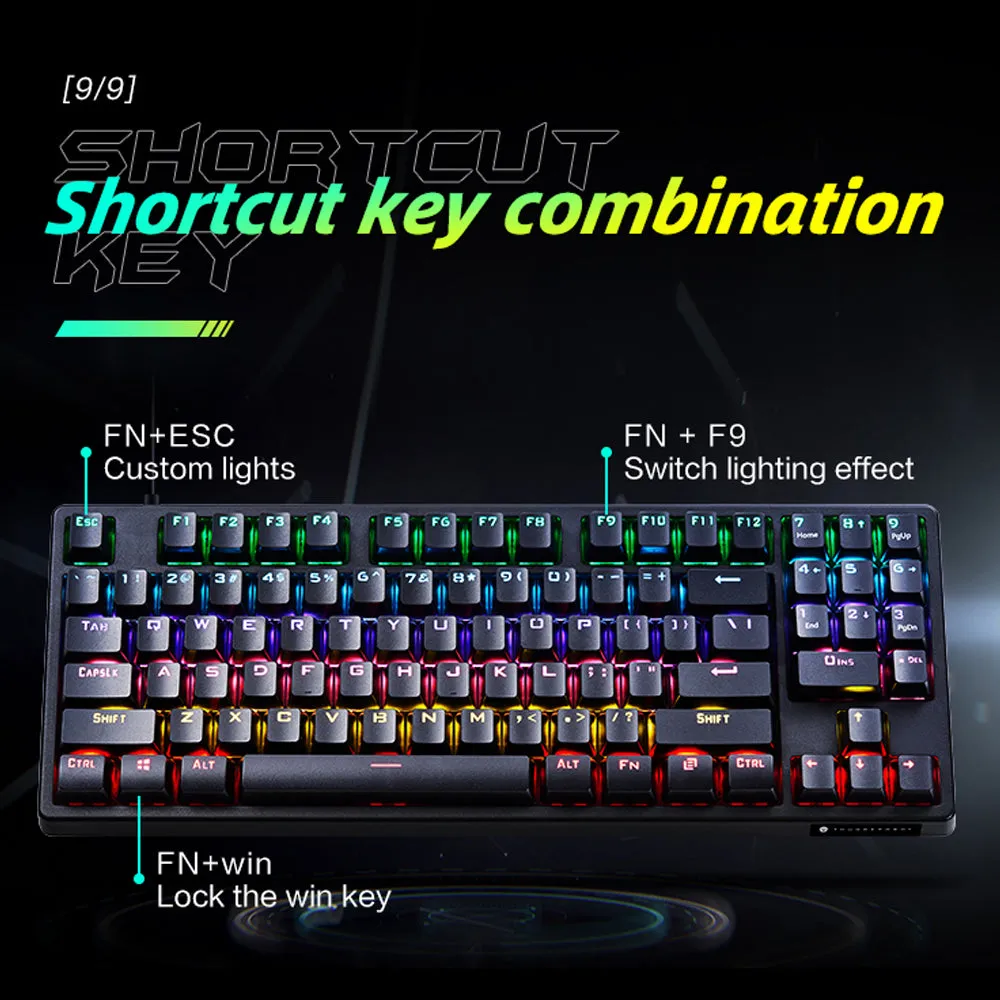 Thunderobot Mechanical Wired Gaming Keyboard KG3089R Blue Switch