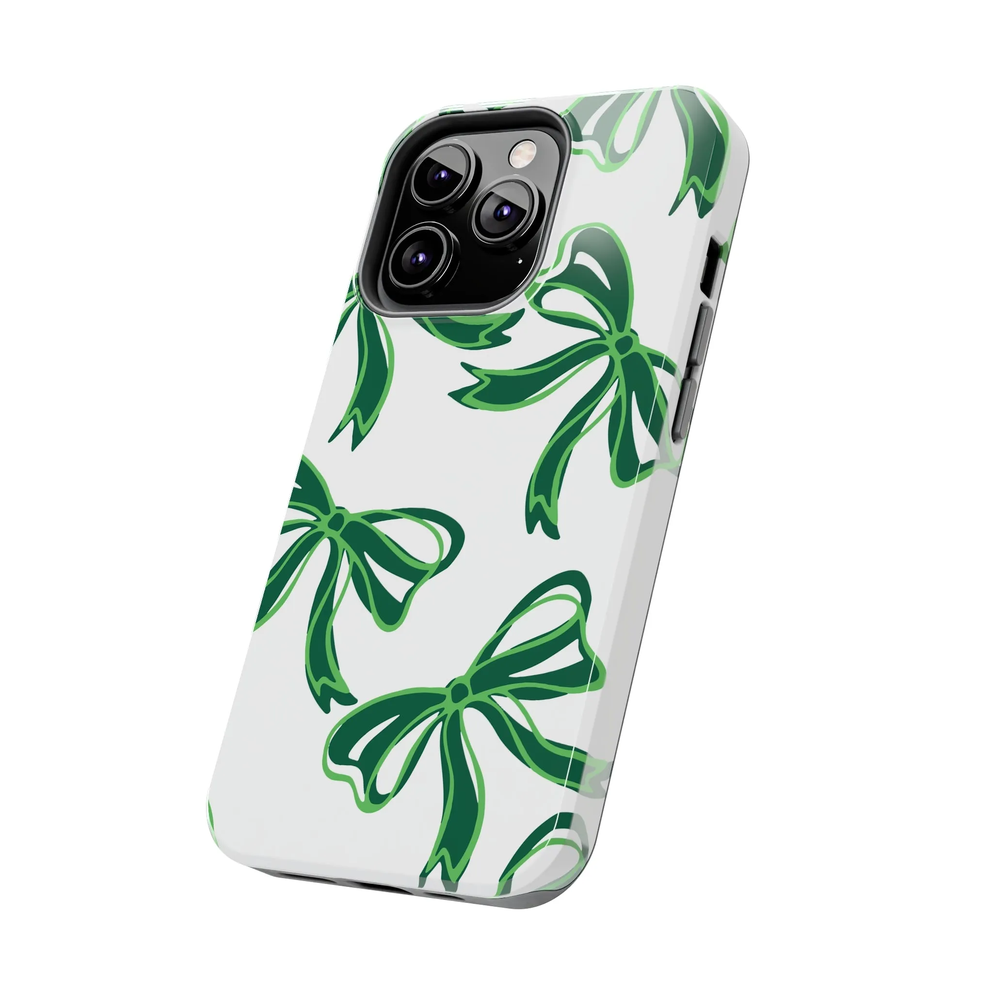 Trendy Bow Phone Case, Bed Party Bow Iphone case, Bow Phone Case, - Binghamton, BING, Bearcats, green and white