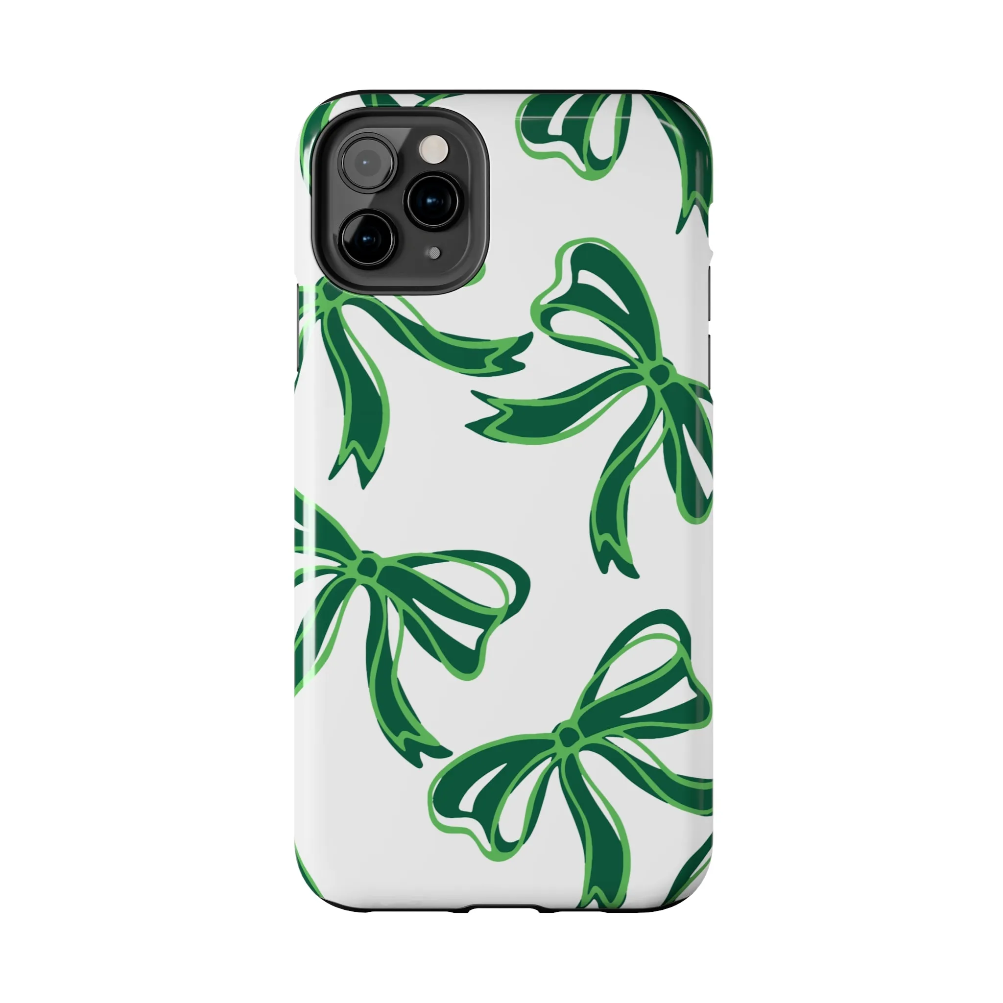 Trendy Bow Phone Case, Bed Party Bow Iphone case, Bow Phone Case, - Binghamton, BING, Bearcats, green and white