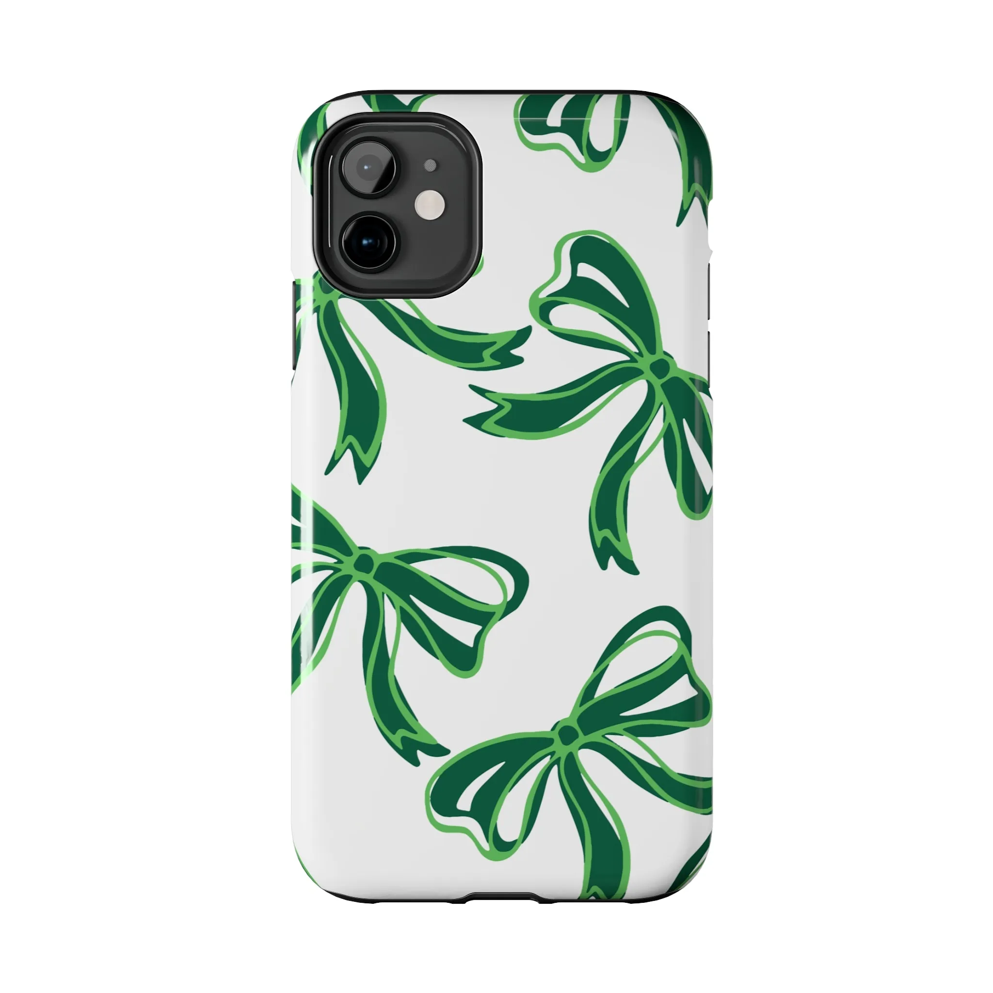 Trendy Bow Phone Case, Bed Party Bow Iphone case, Bow Phone Case, - Binghamton, BING, Bearcats, green and white