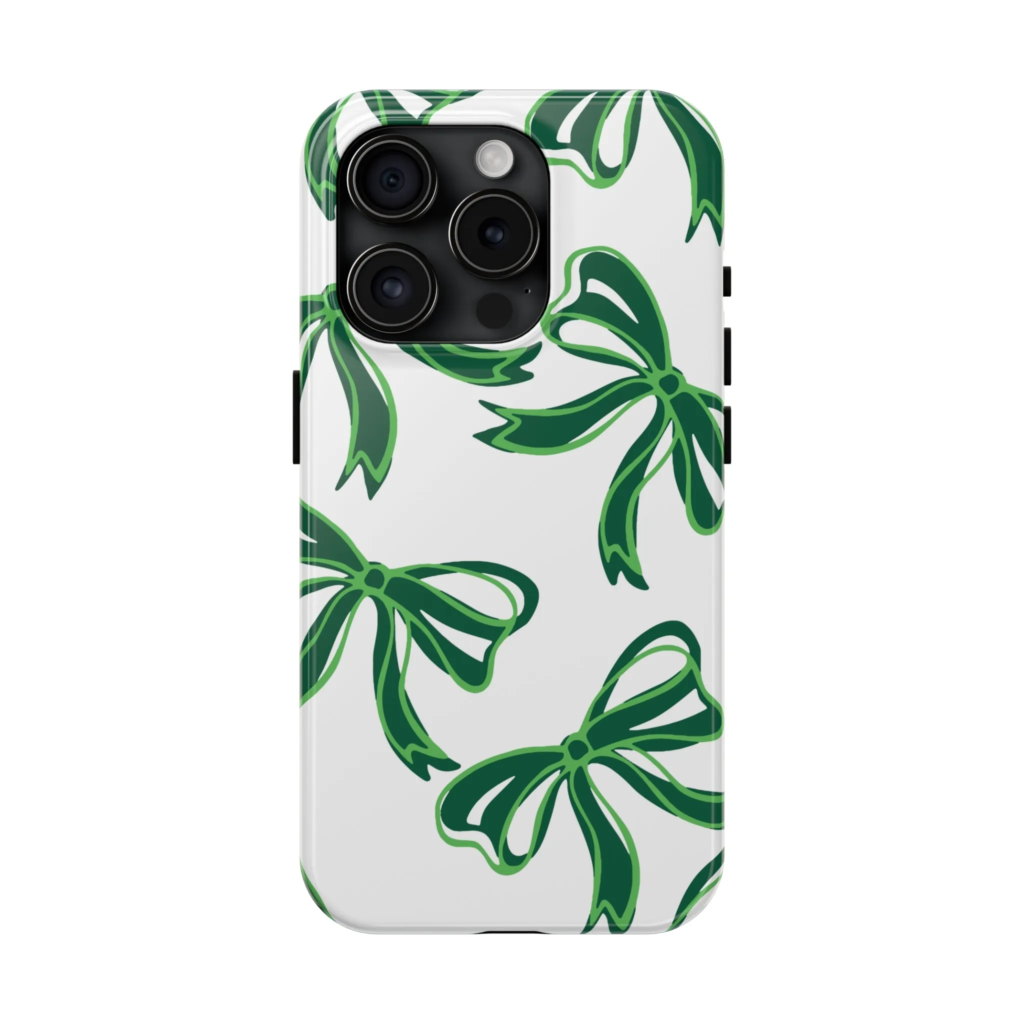 Trendy Bow Phone Case, Bed Party Bow Iphone case, Bow Phone Case, - Binghamton, BING, Bearcats, green and white