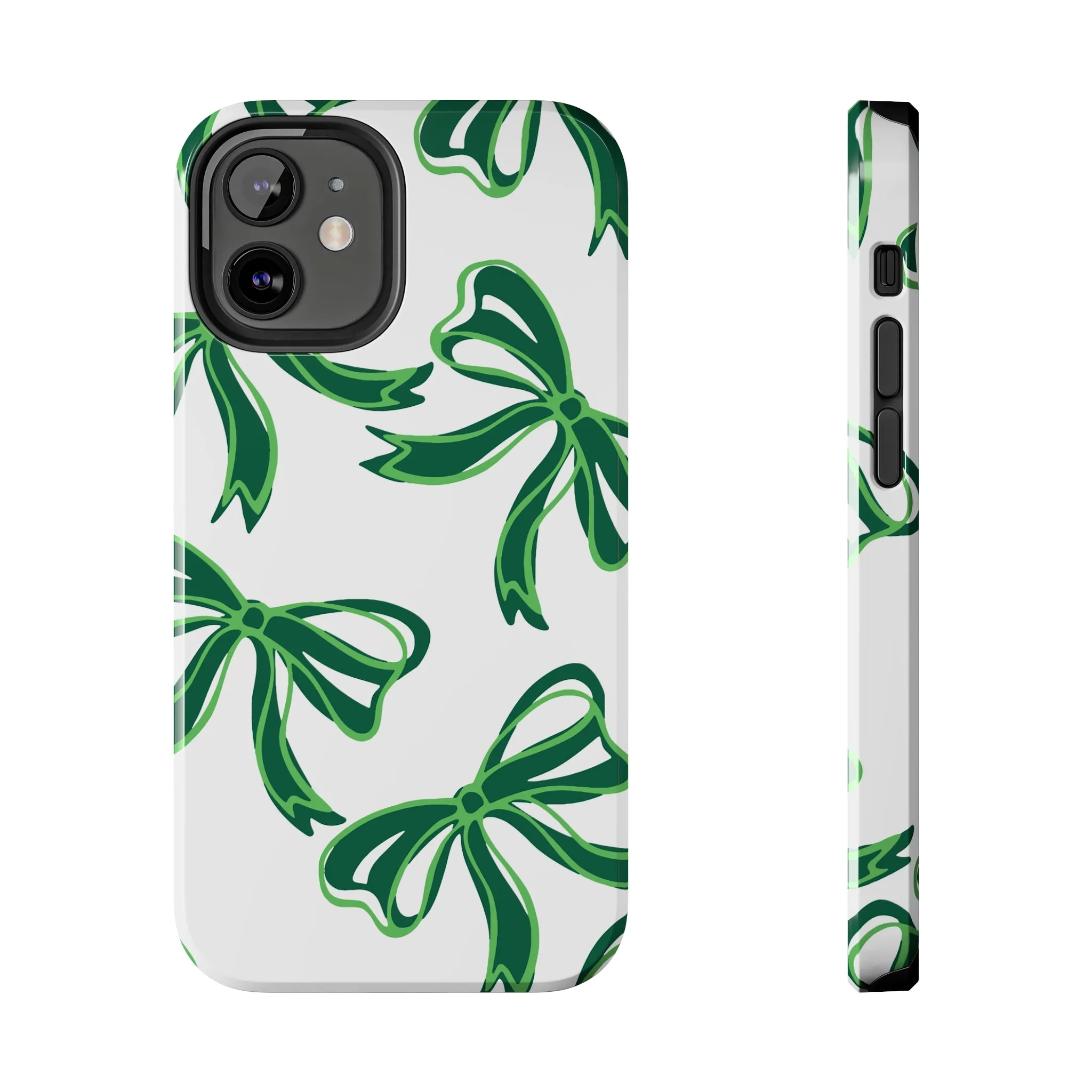 Trendy Bow Phone Case, Bed Party Bow Iphone case, Bow Phone Case, - Binghamton, BING, Bearcats, green and white