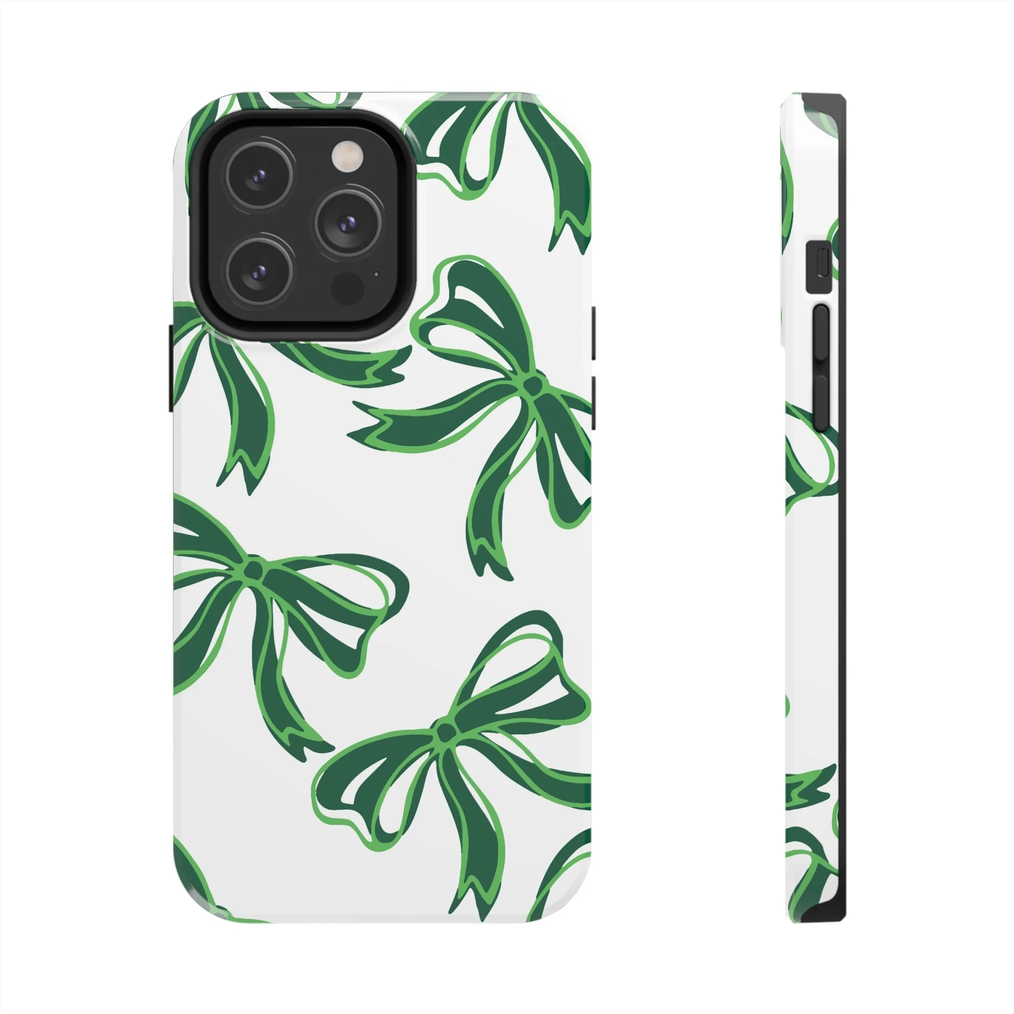 Trendy Bow Phone Case, Bed Party Bow Iphone case, Bow Phone Case, - Binghamton, BING, Bearcats, green and white