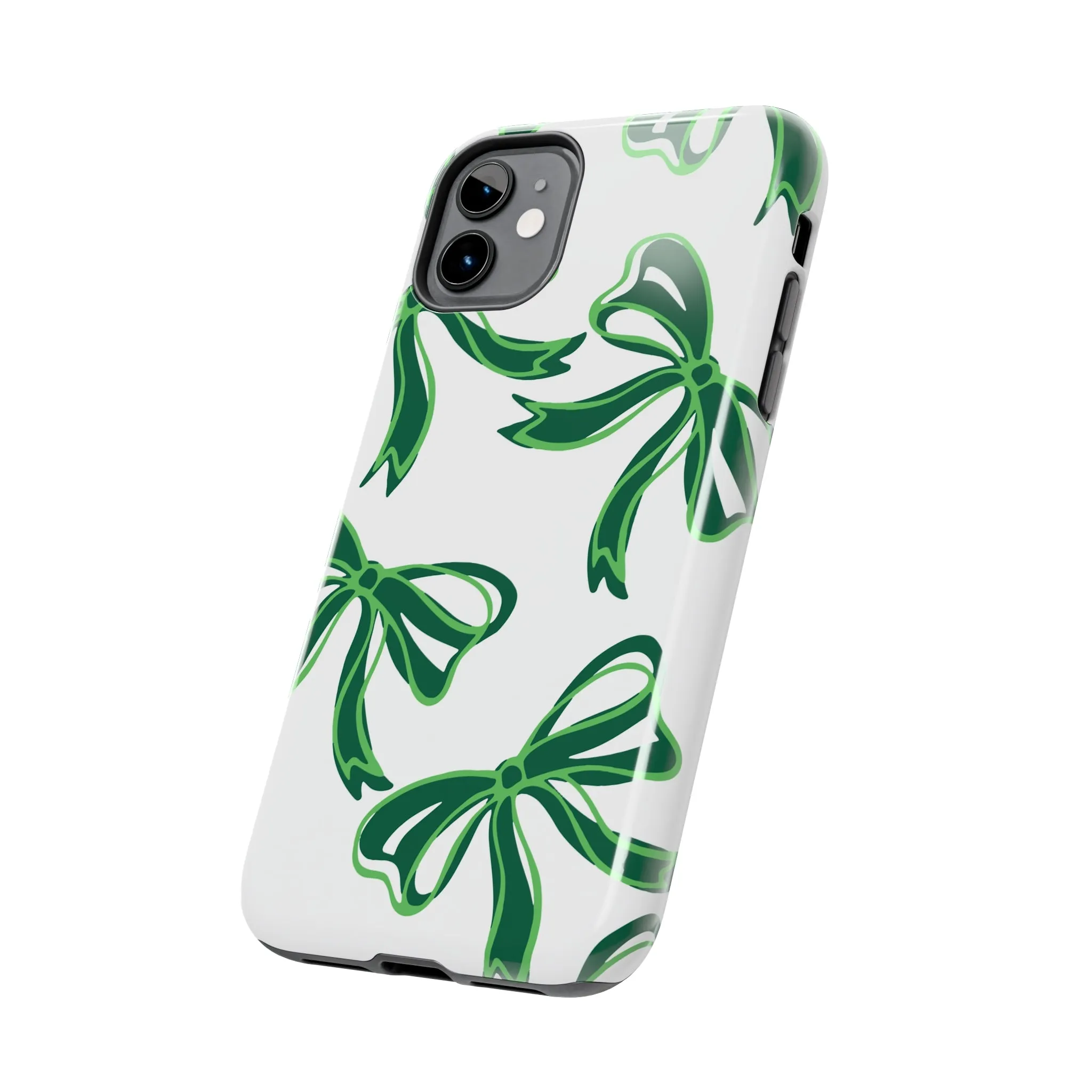 Trendy Bow Phone Case, Bed Party Bow Iphone case, Bow Phone Case, - Binghamton, BING, Bearcats, green and white