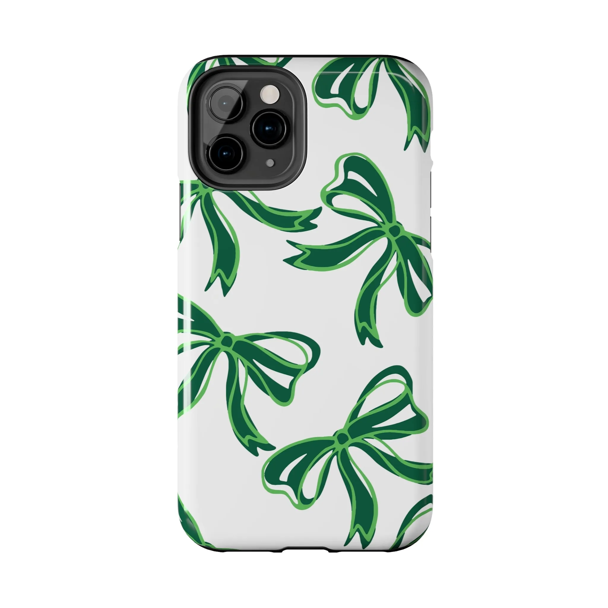 Trendy Bow Phone Case, Bed Party Bow Iphone case, Bow Phone Case, - Binghamton, BING, Bearcats, green and white