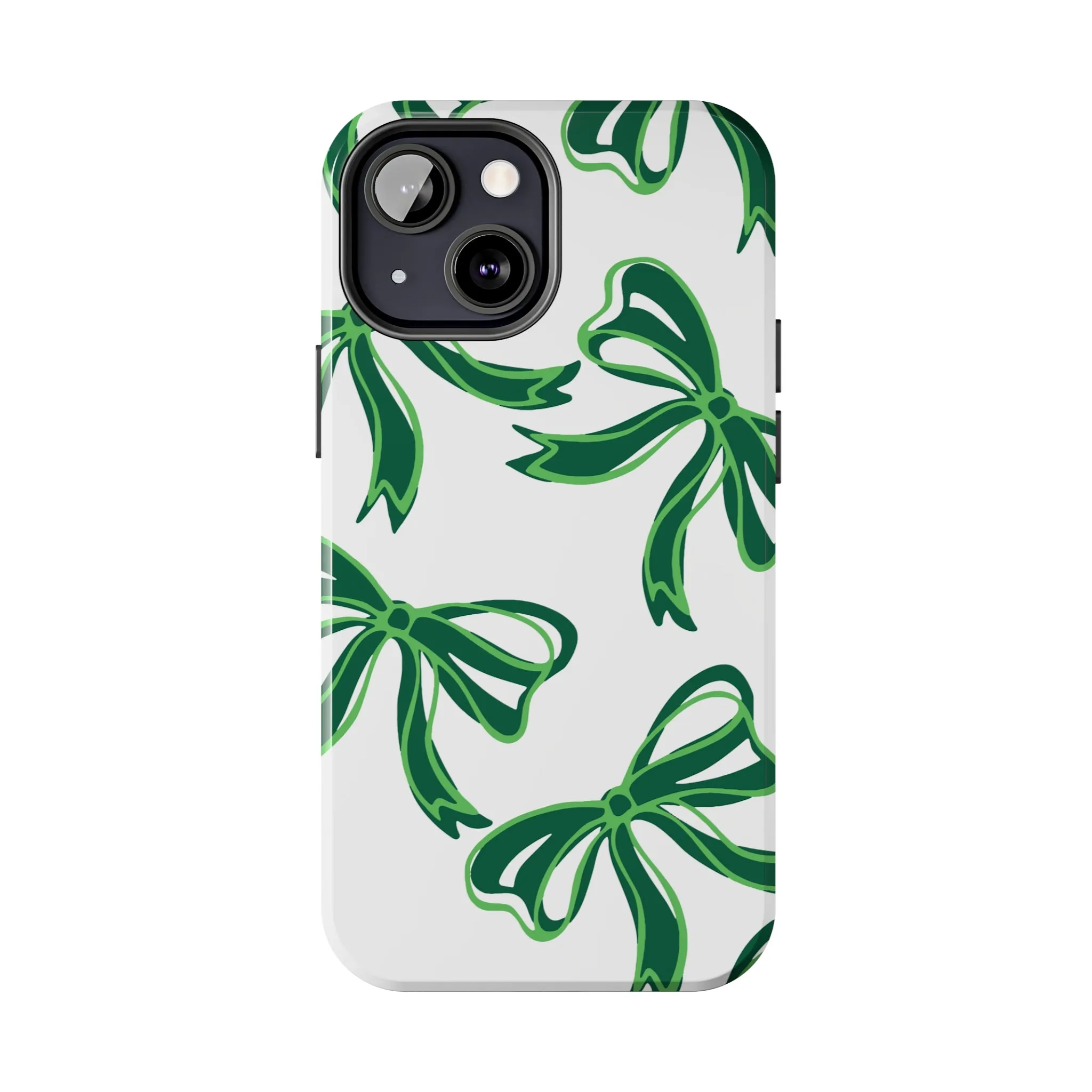 Trendy Bow Phone Case, Bed Party Bow Iphone case, Bow Phone Case, - Binghamton, BING, Bearcats, green and white