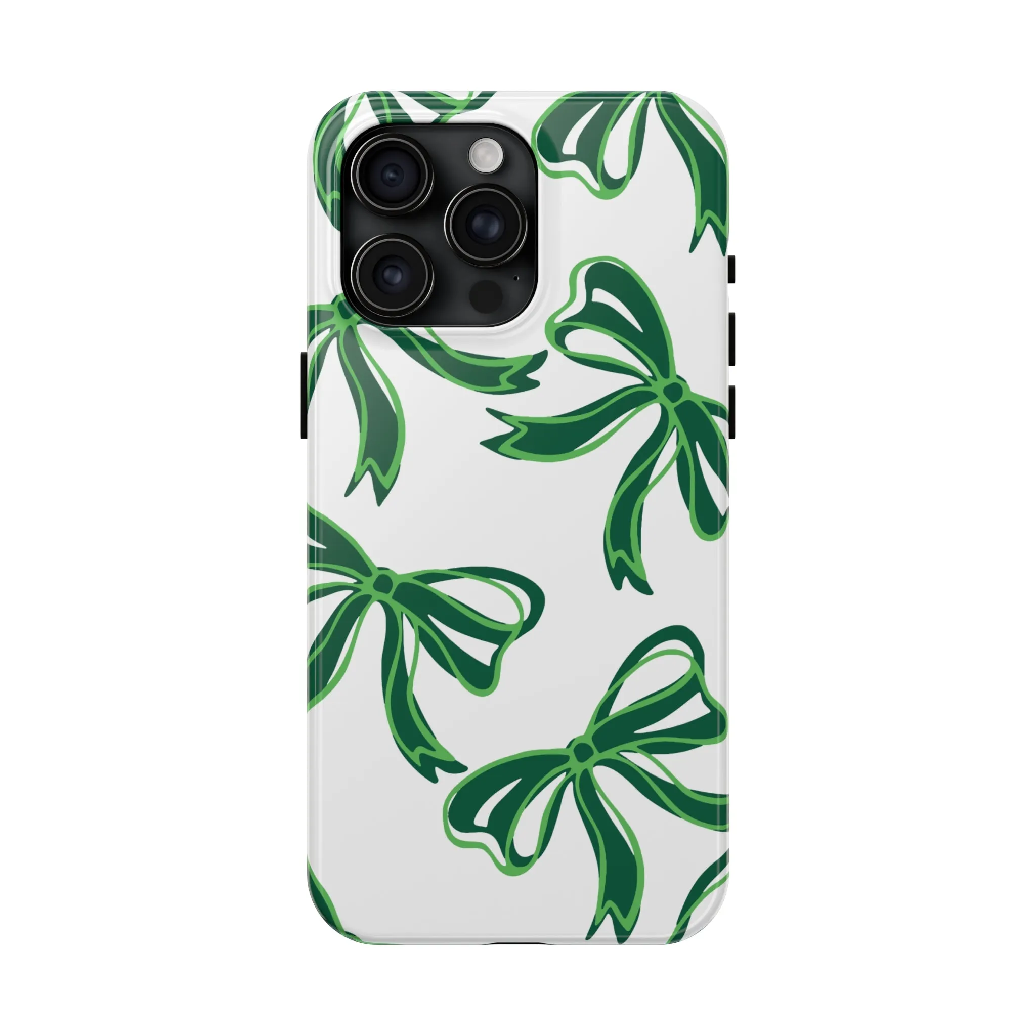 Trendy Bow Phone Case, Bed Party Bow Iphone case, Bow Phone Case, - Binghamton, BING, Bearcats, green and white