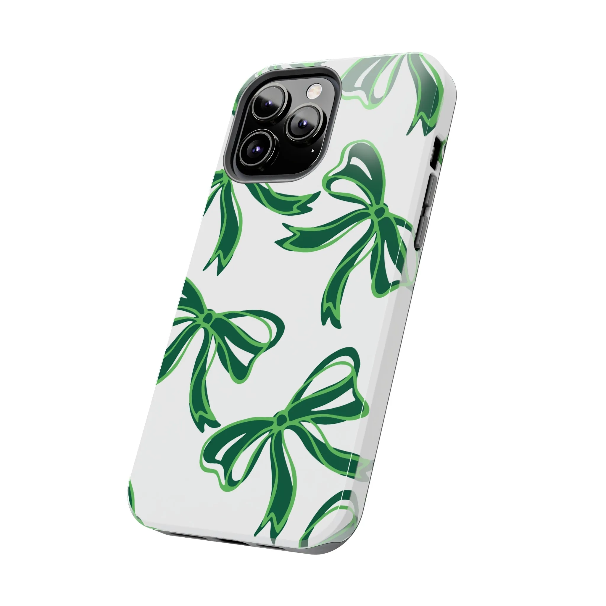 Trendy Bow Phone Case, Bed Party Bow Iphone case, Bow Phone Case, - Binghamton, BING, Bearcats, green and white