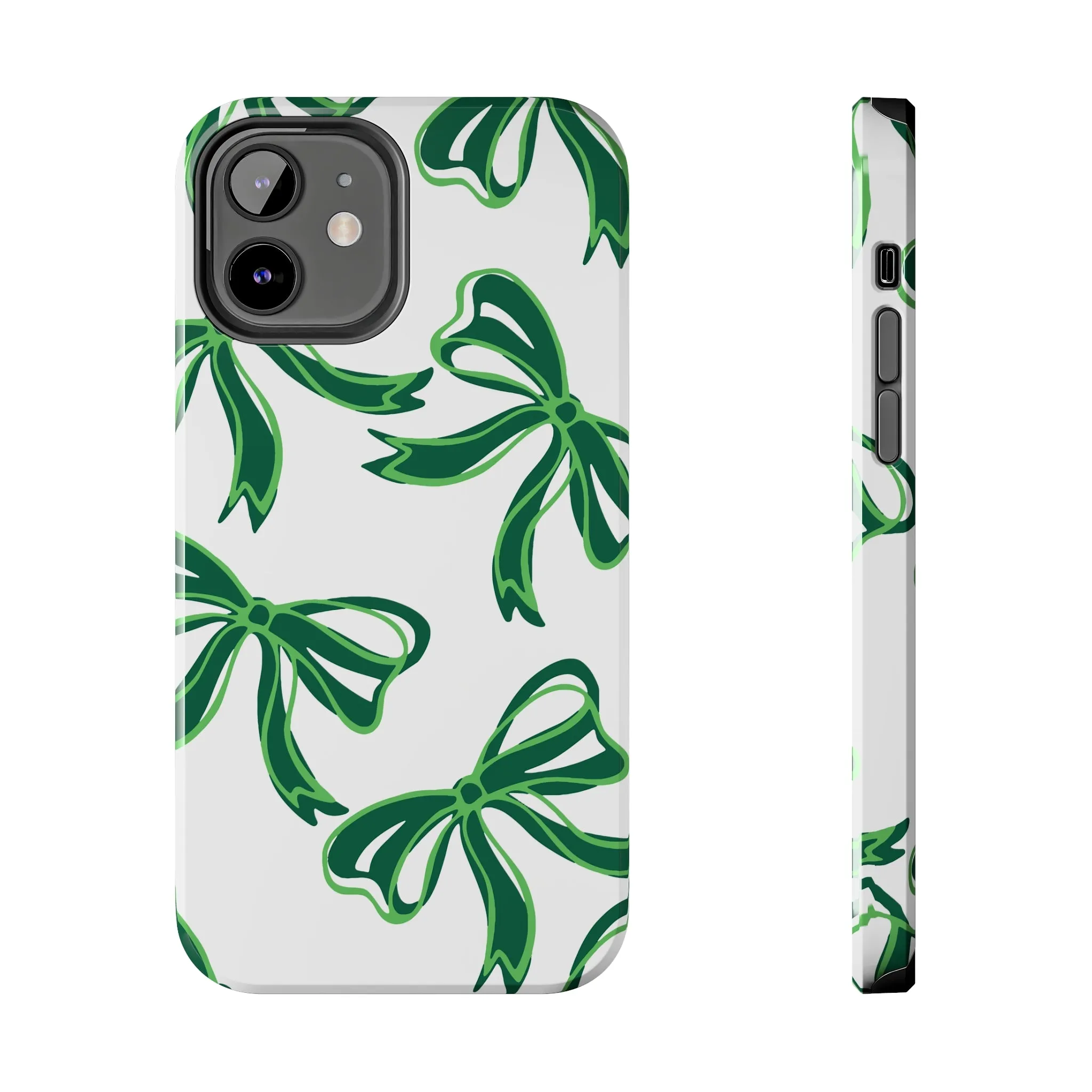 Trendy Bow Phone Case, Bed Party Bow Iphone case, Bow Phone Case, - Binghamton, BING, Bearcats, green and white