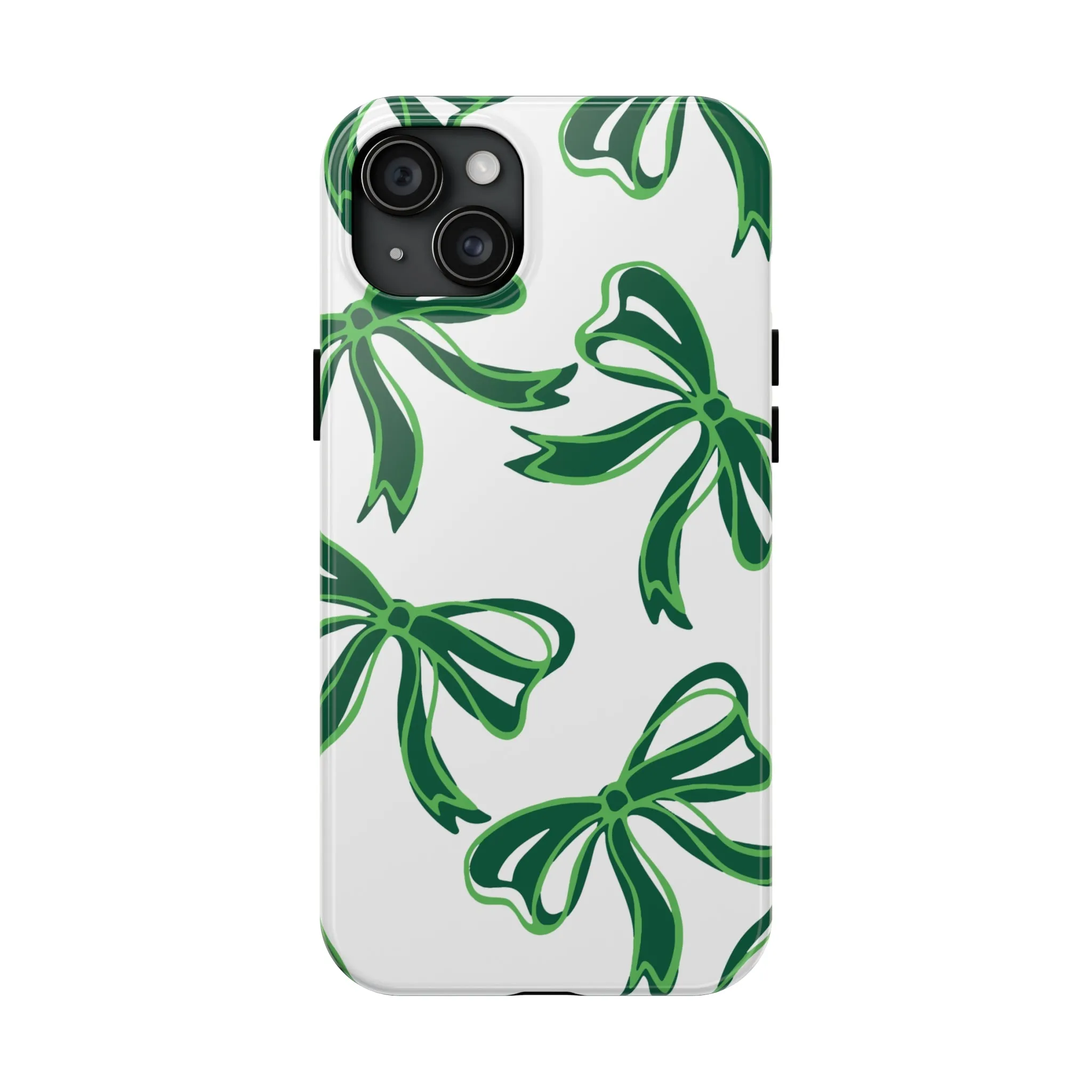 Trendy Bow Phone Case, Bed Party Bow Iphone case, Bow Phone Case, - Binghamton, BING, Bearcats, green and white