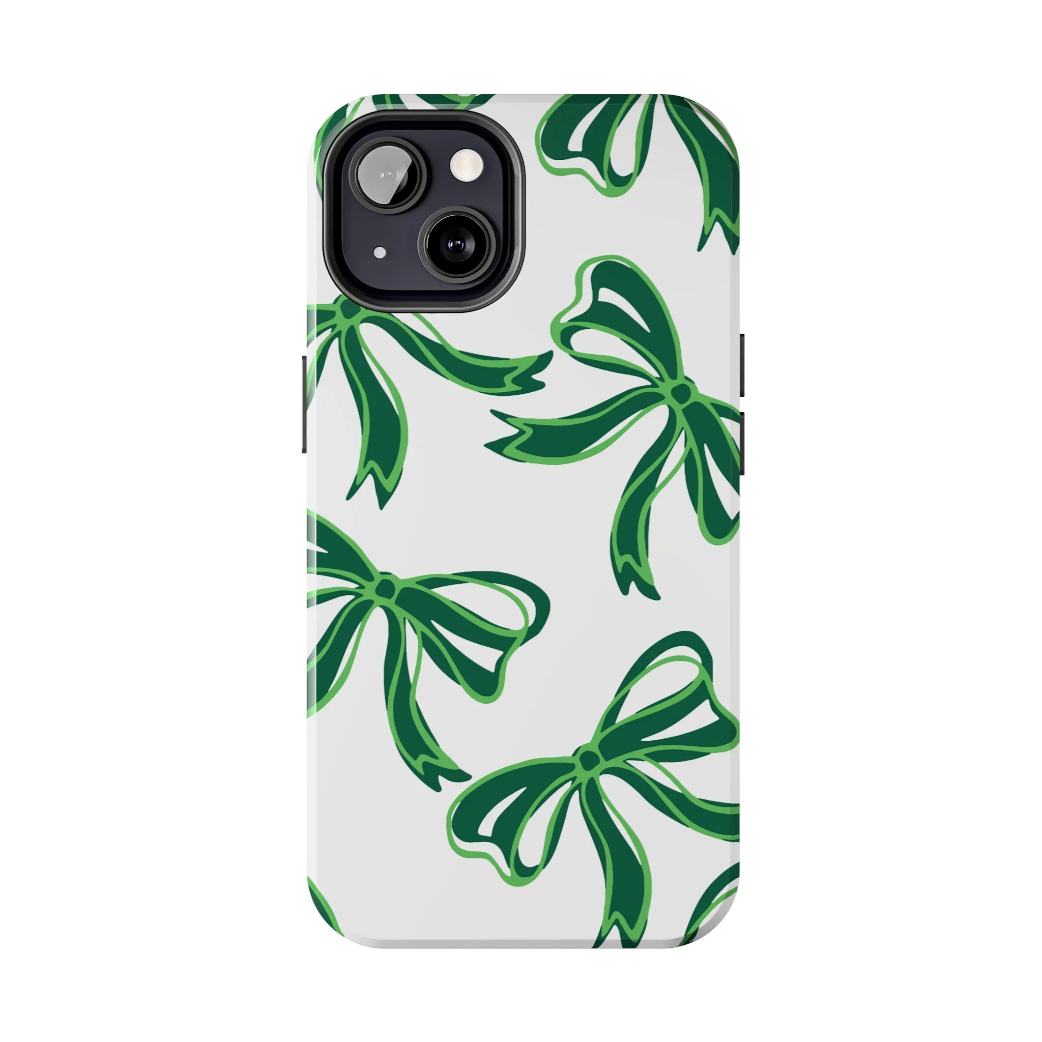 Trendy Bow Phone Case, Bed Party Bow Iphone case, Bow Phone Case, - Binghamton, BING, Bearcats, green and white