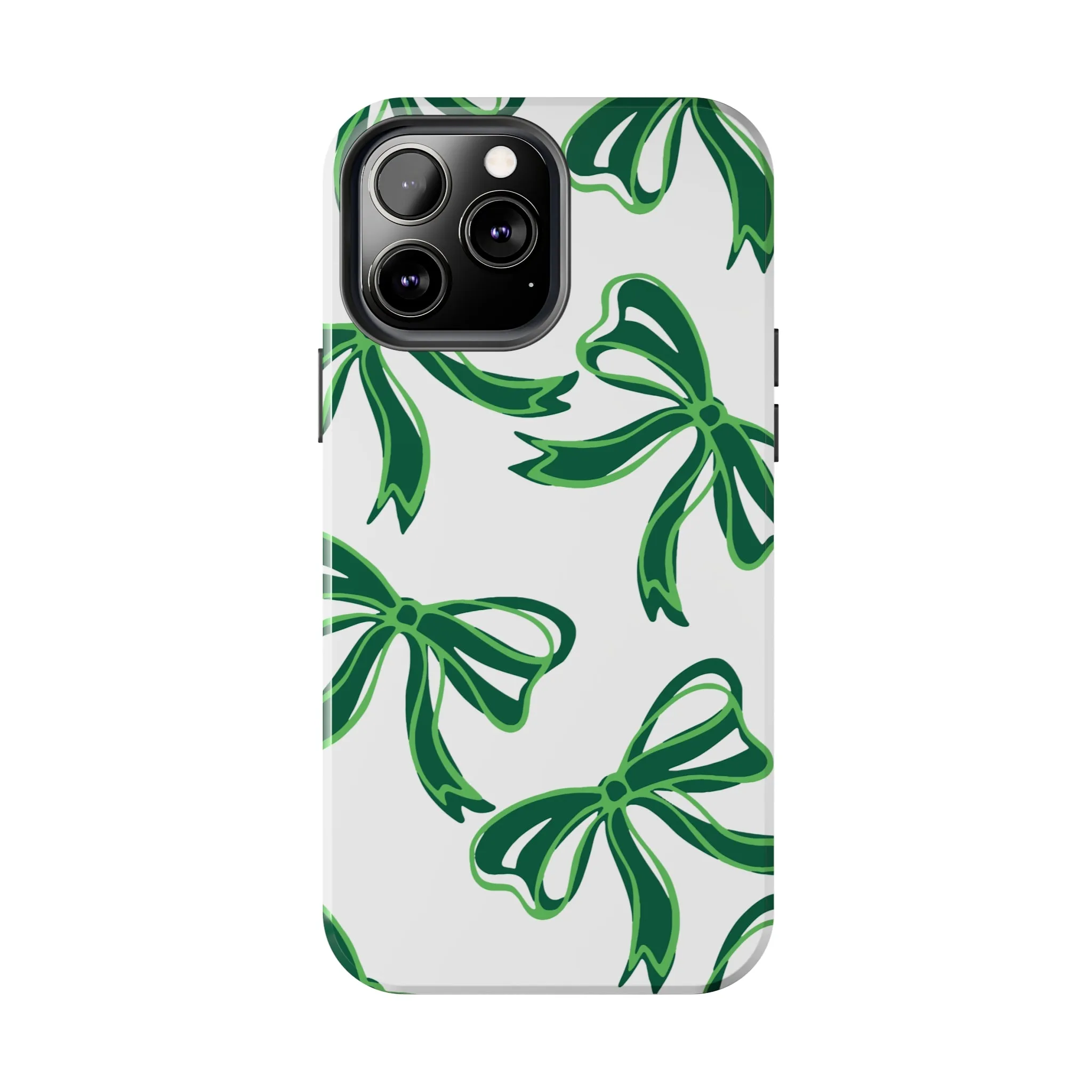 Trendy Bow Phone Case, Bed Party Bow Iphone case, Bow Phone Case, - Binghamton, BING, Bearcats, green and white