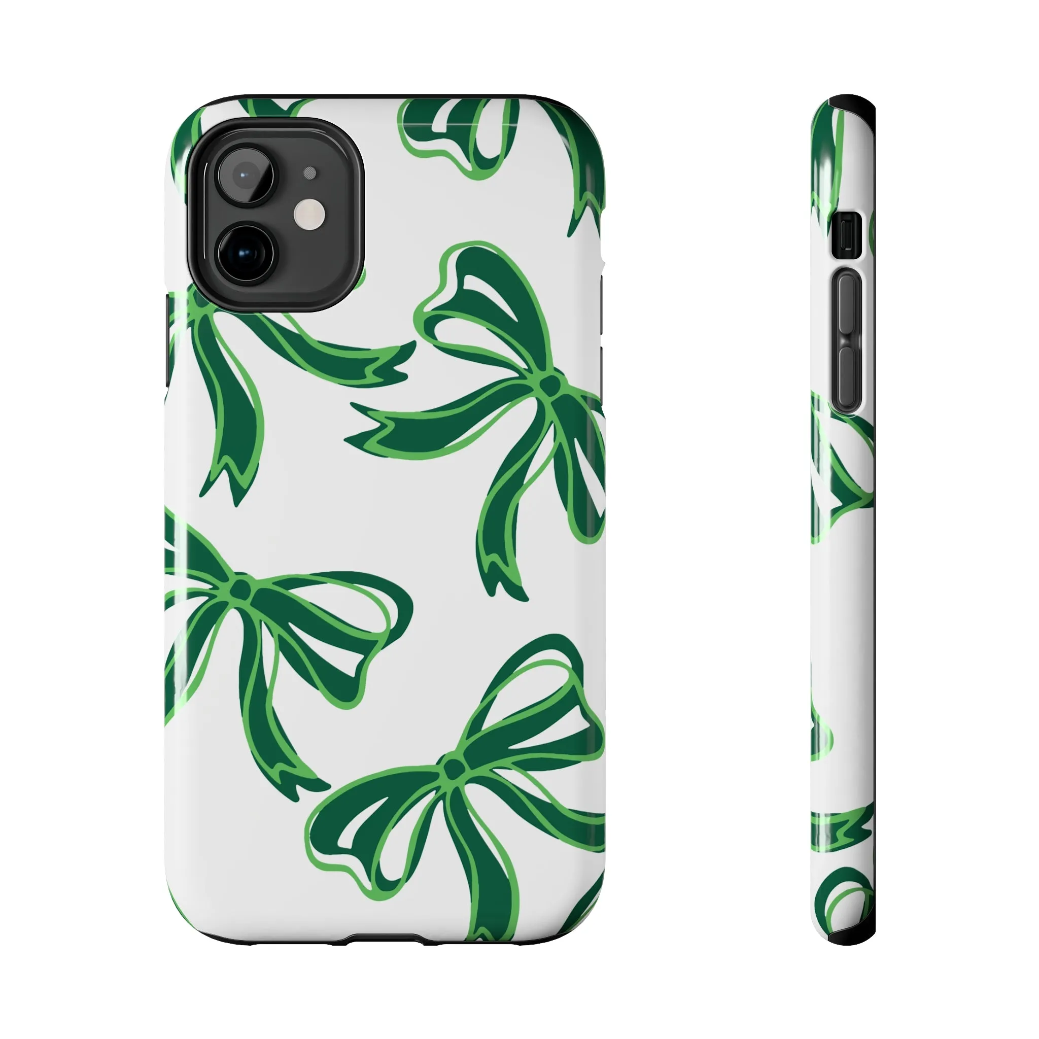 Trendy Bow Phone Case, Bed Party Bow Iphone case, Bow Phone Case, - Binghamton, BING, Bearcats, green and white