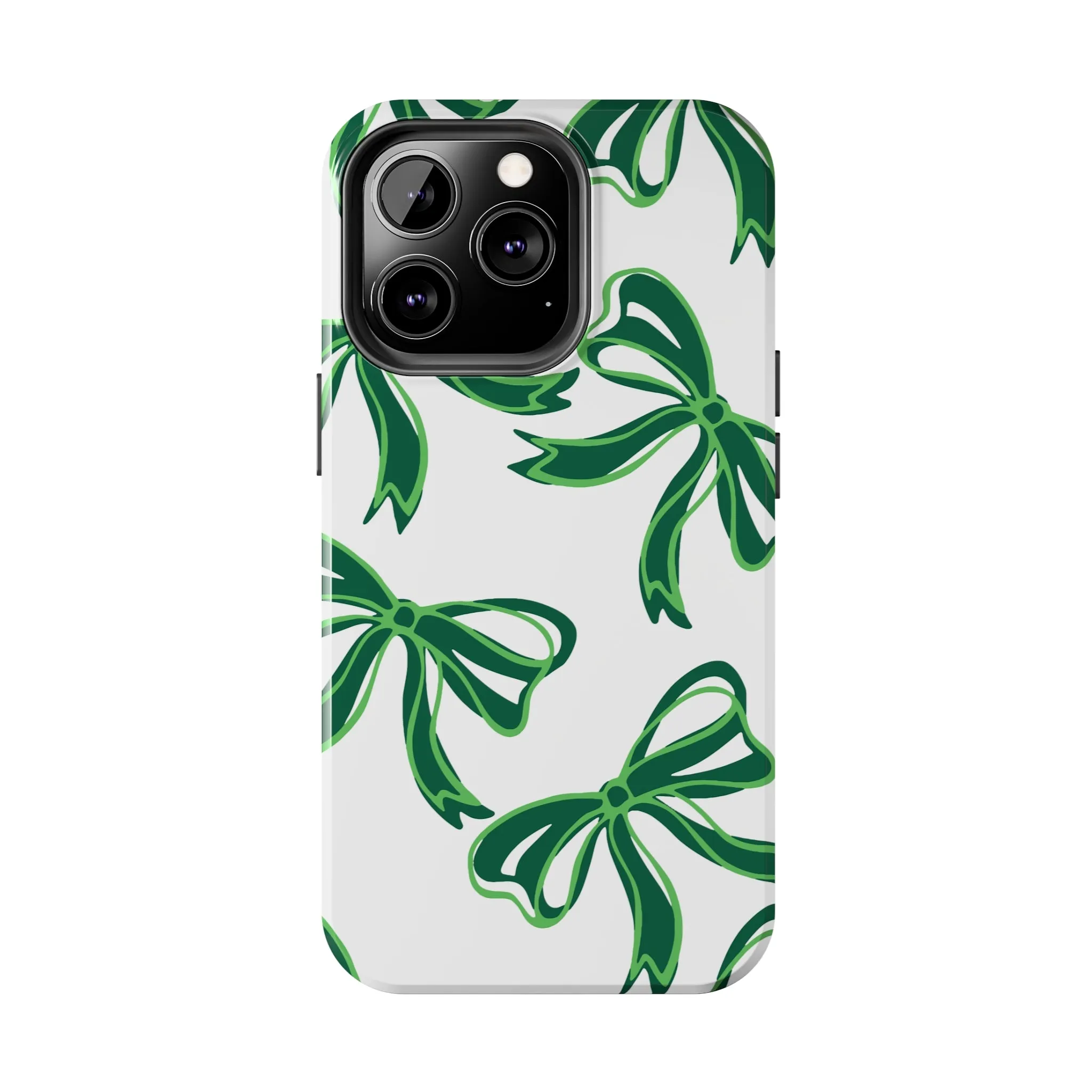 Trendy Bow Phone Case, Bed Party Bow Iphone case, Bow Phone Case, - Binghamton, BING, Bearcats, green and white