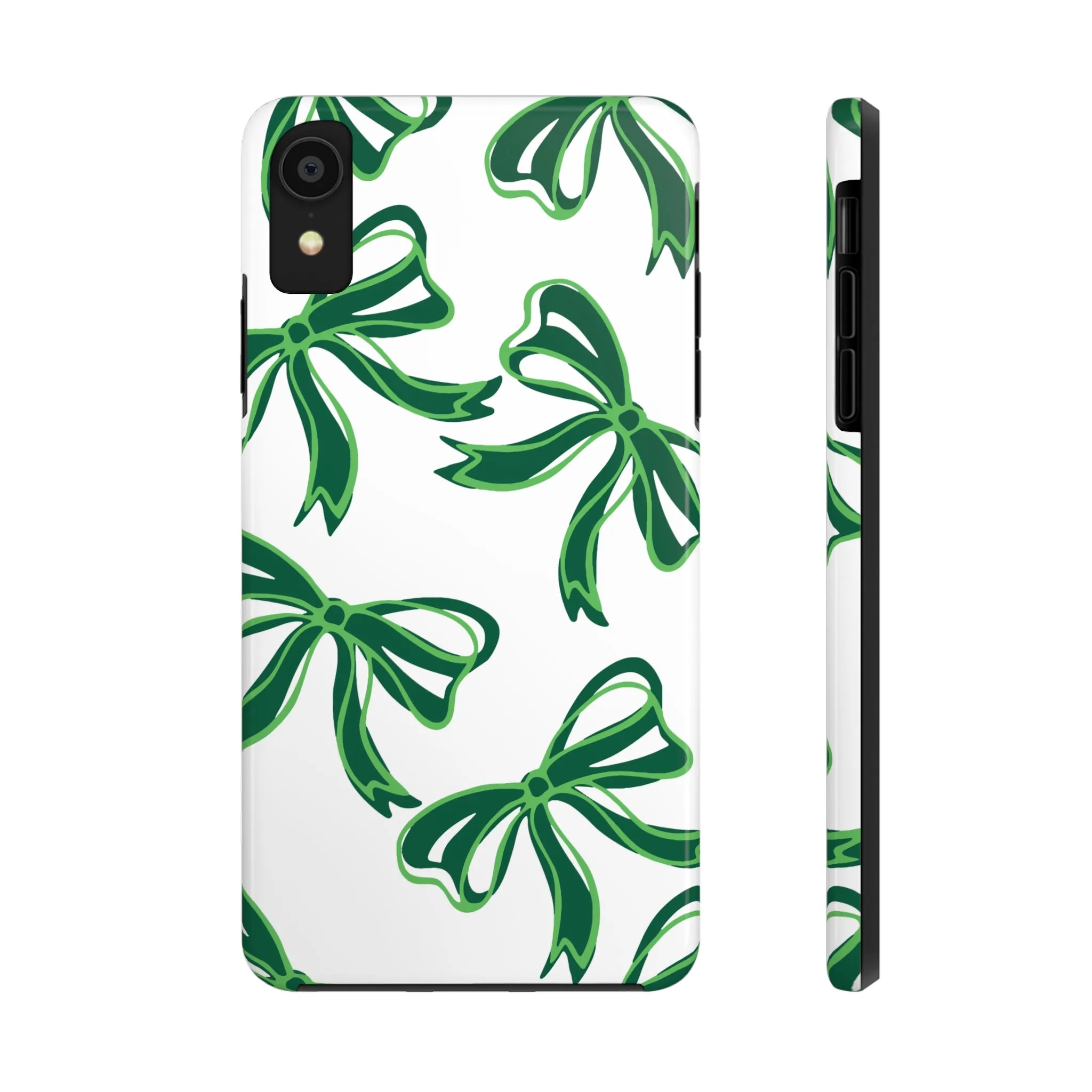 Trendy Bow Phone Case, Bed Party Bow Iphone case, Bow Phone Case, - Binghamton, BING, Bearcats, green and white