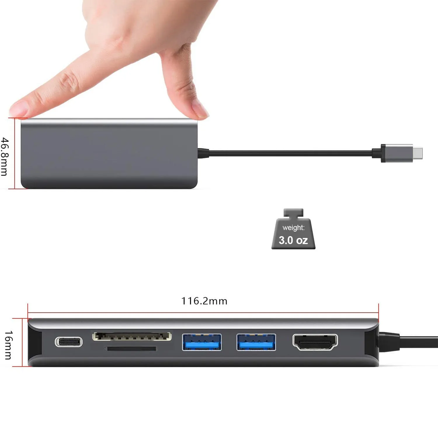 Type-C to HDMI 4K converter for 7-in-1 docking station