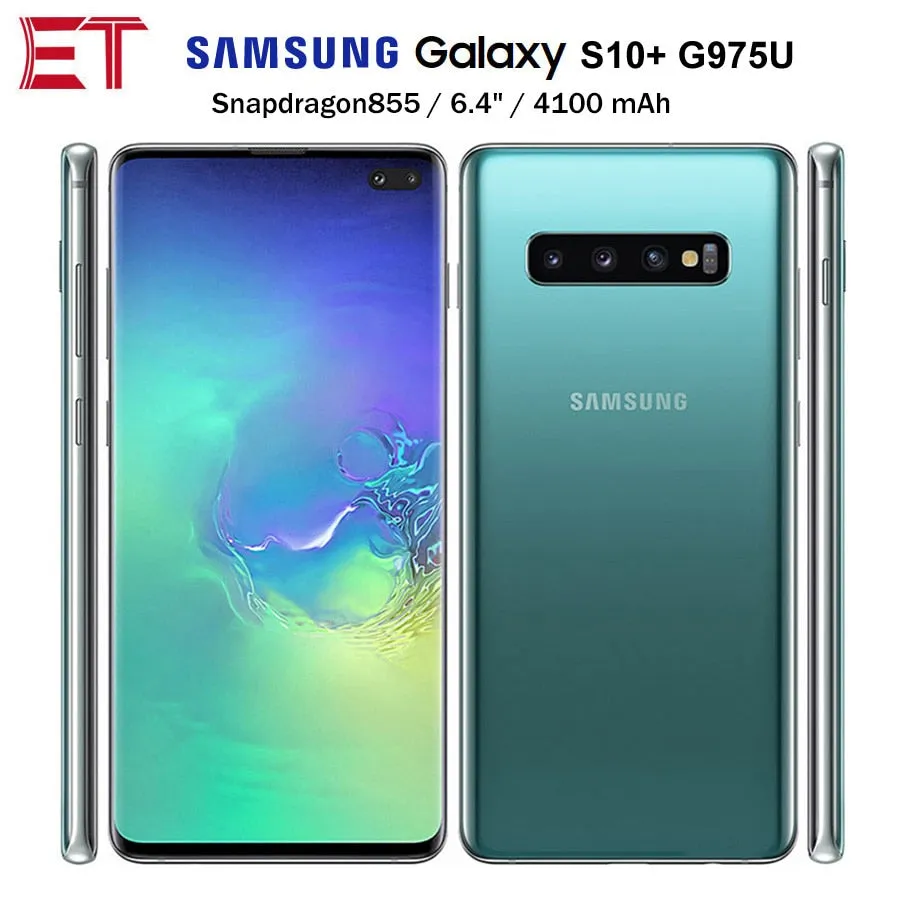 Unlock Samsung Galaxy S10  S10 Plus G975U 4G Mobile Phone 8GB 128GB Octa Core 6.4" 5Camera Snapdragon 855 NFC Android Cell Phone