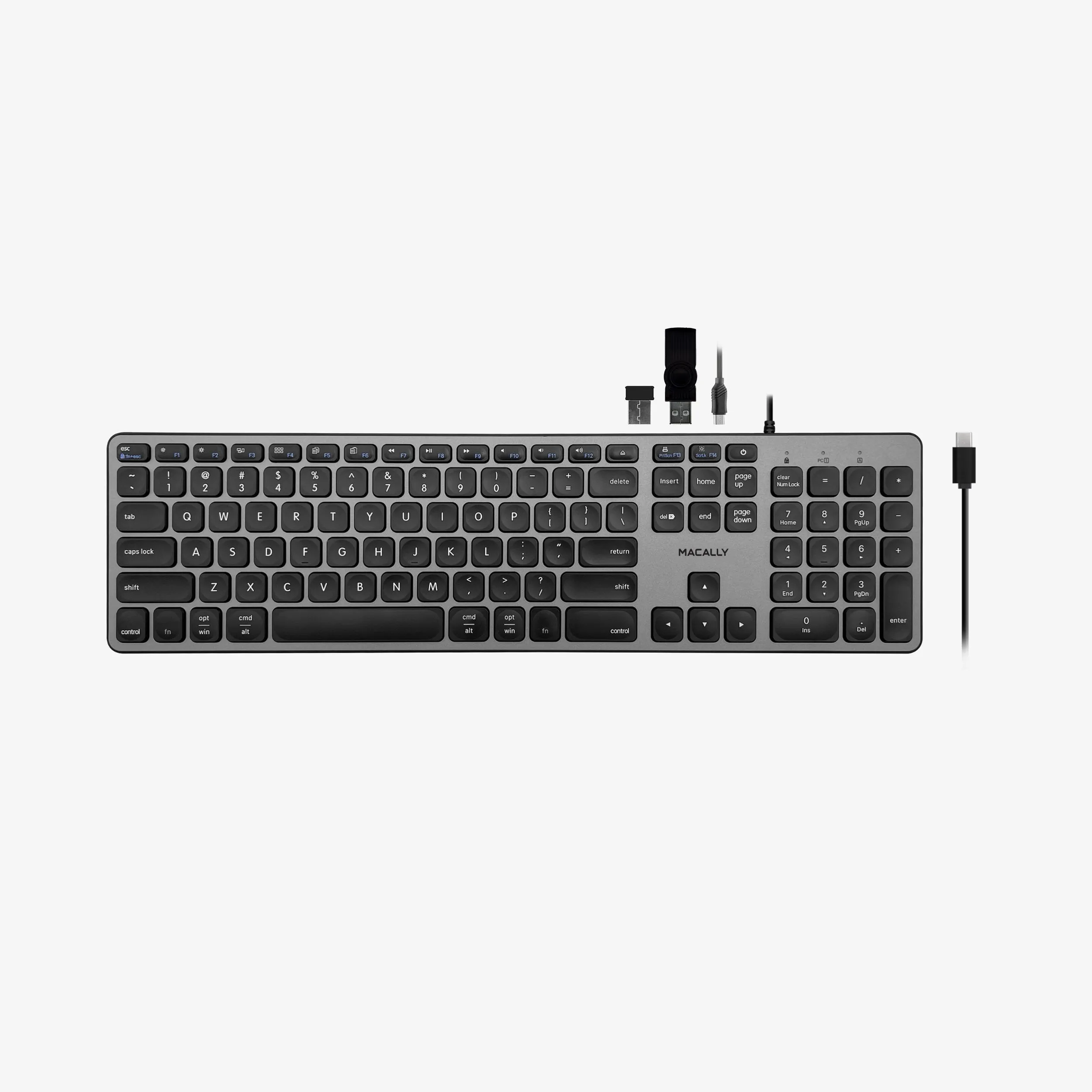 USB C Keyboard with USB Hub Ports For Mac