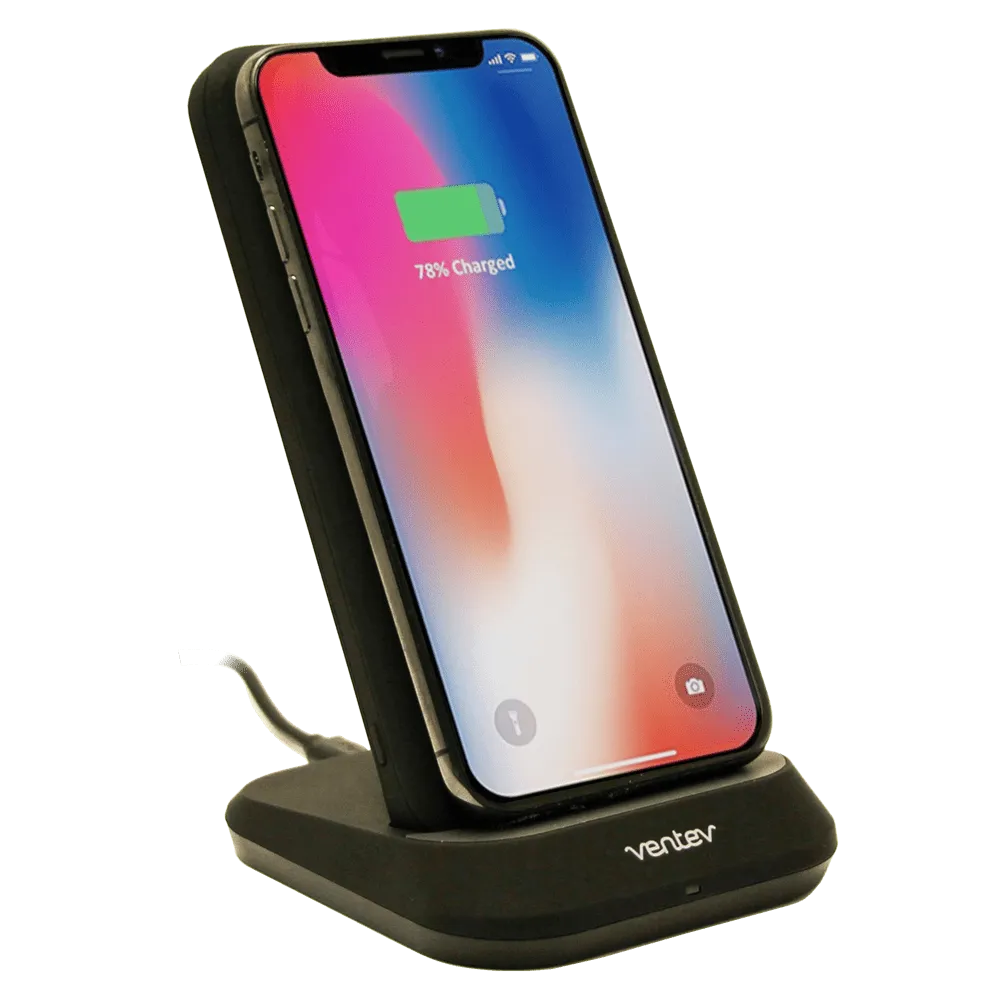 Ventev wireless battery charge stand 10W 10,000 mAh Black by Ventev