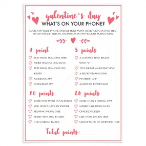 What's On Your Phone Game for Galentine's Day Party